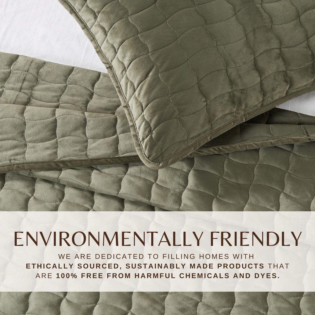 Velvet Box-Stitched Quilt Set - Vivica Collection Great Bay Home