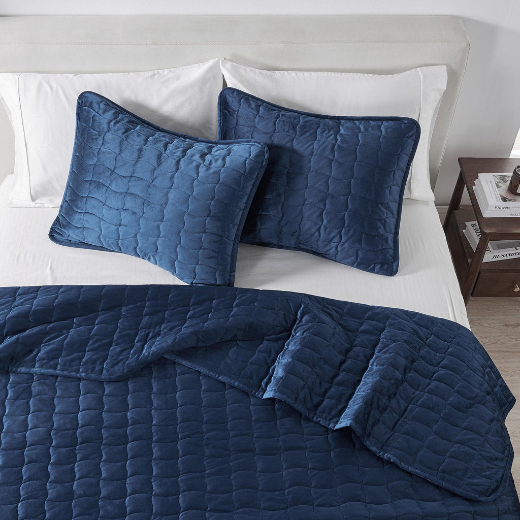 Velvet Box-Stitched Quilt Set - Vivica Collection Great Bay Home