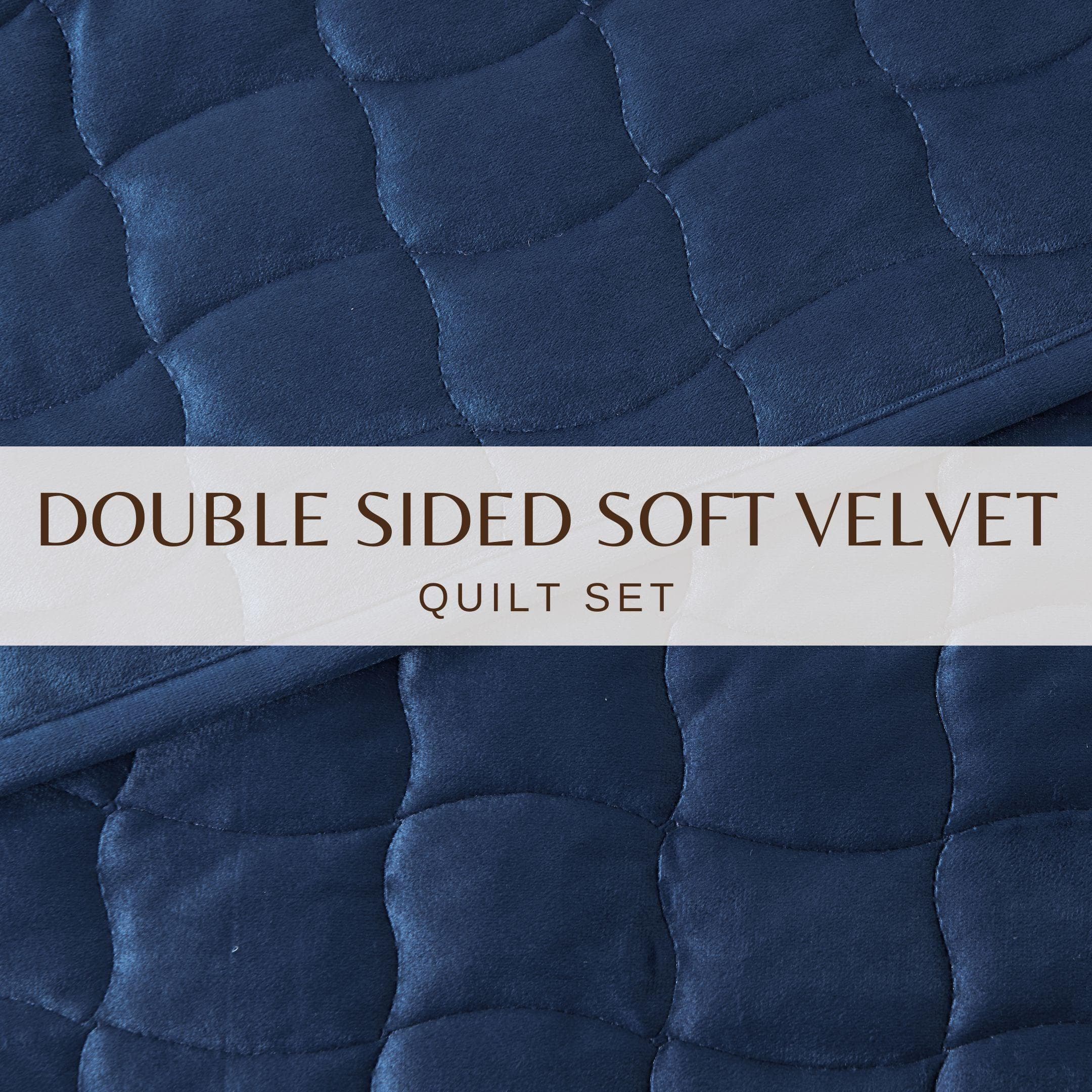 Velvet Box-Stitched Quilt Set - Vivica Collection Great Bay Home