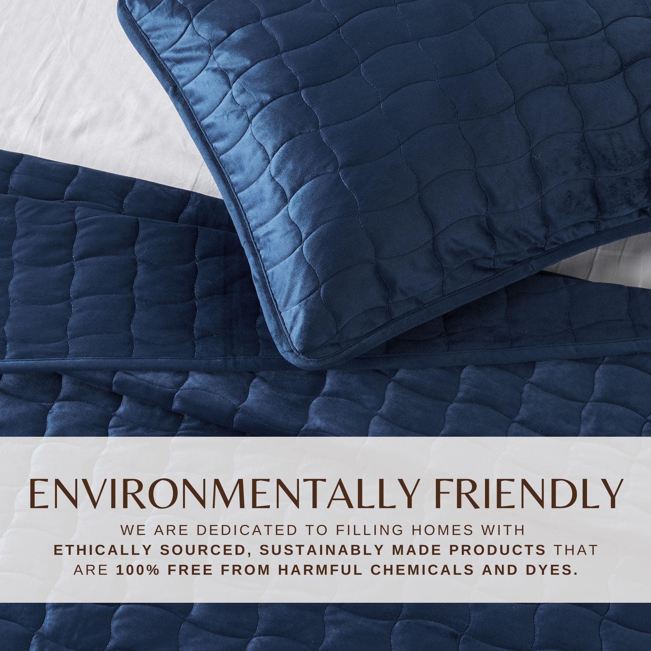 Velvet Box-Stitched Quilt Set - Vivica Collection Great Bay Home