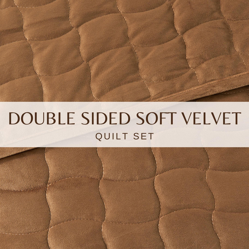 Velvet Box-Stitched Quilt Set - Vivica Collection Great Bay Home