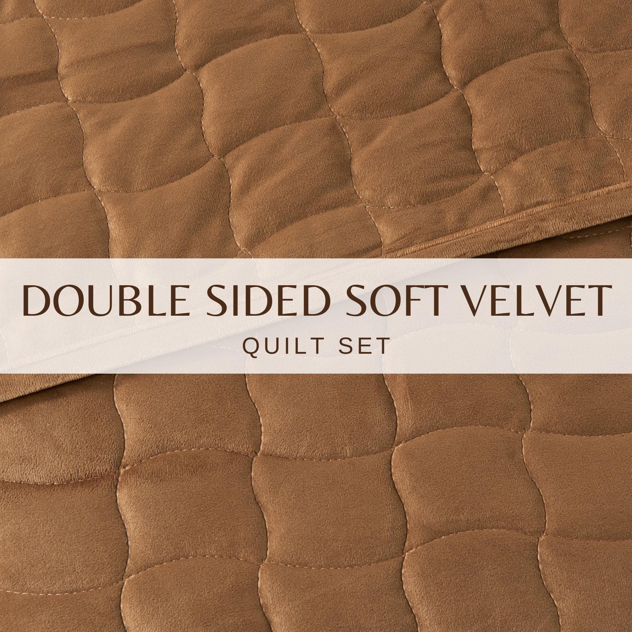 Velvet Box-Stitched Quilt Set - Vivica Collection Great Bay Home