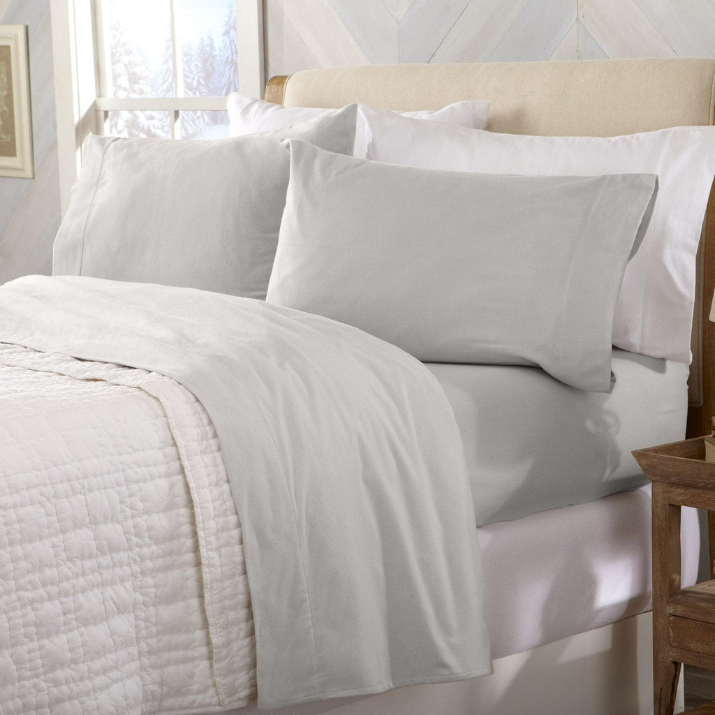 Cotton Solid Flannel Sheet - Nordic Collection Great Bay Home