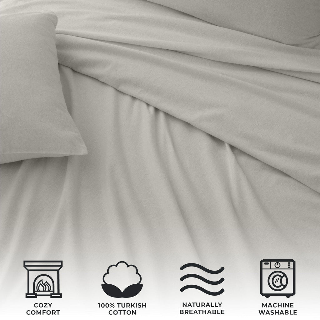 Cotton Solid Flannel Sheet - Nordic Collection Great Bay Home