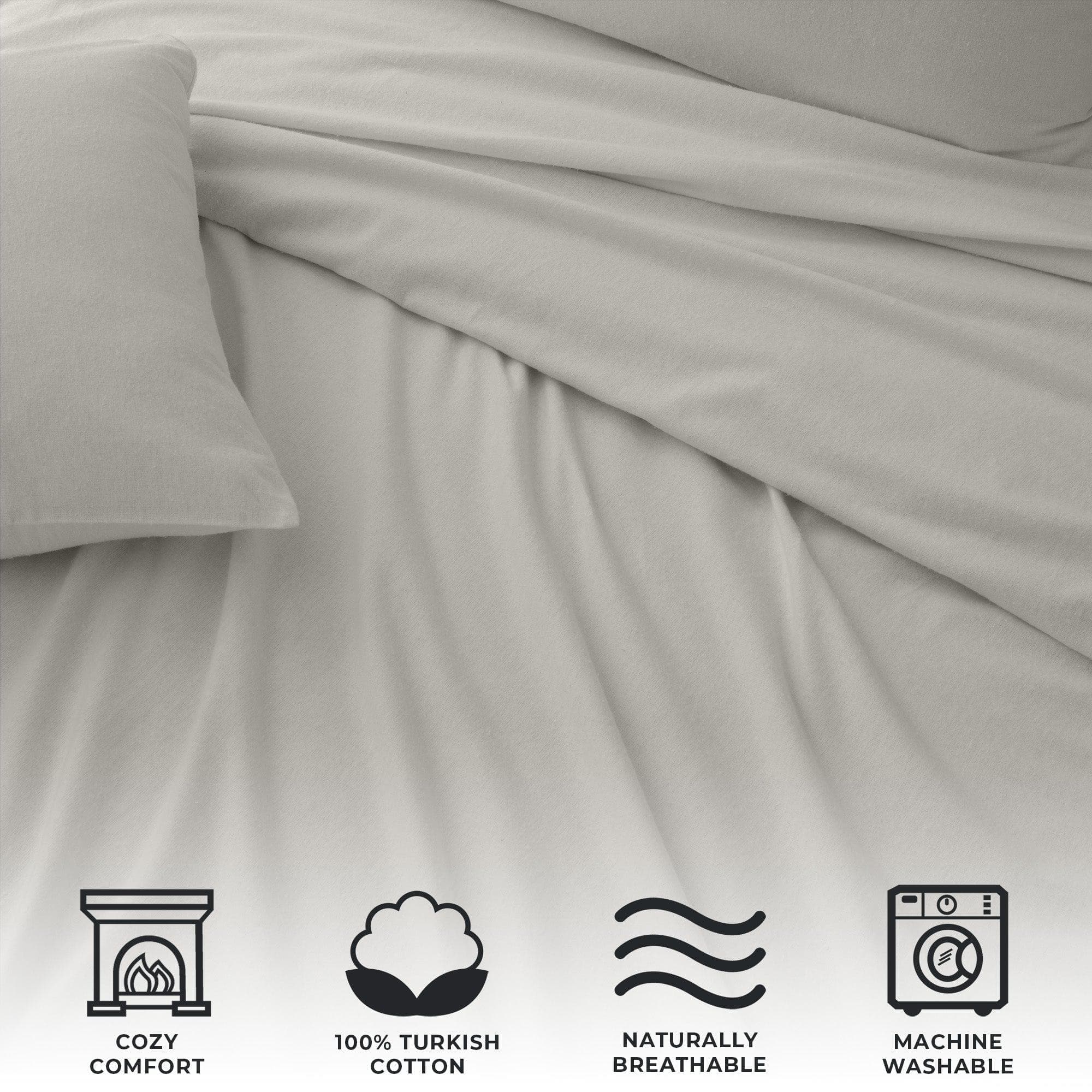 Cotton Solid Flannel Sheet - Nordic Collection Great Bay Home