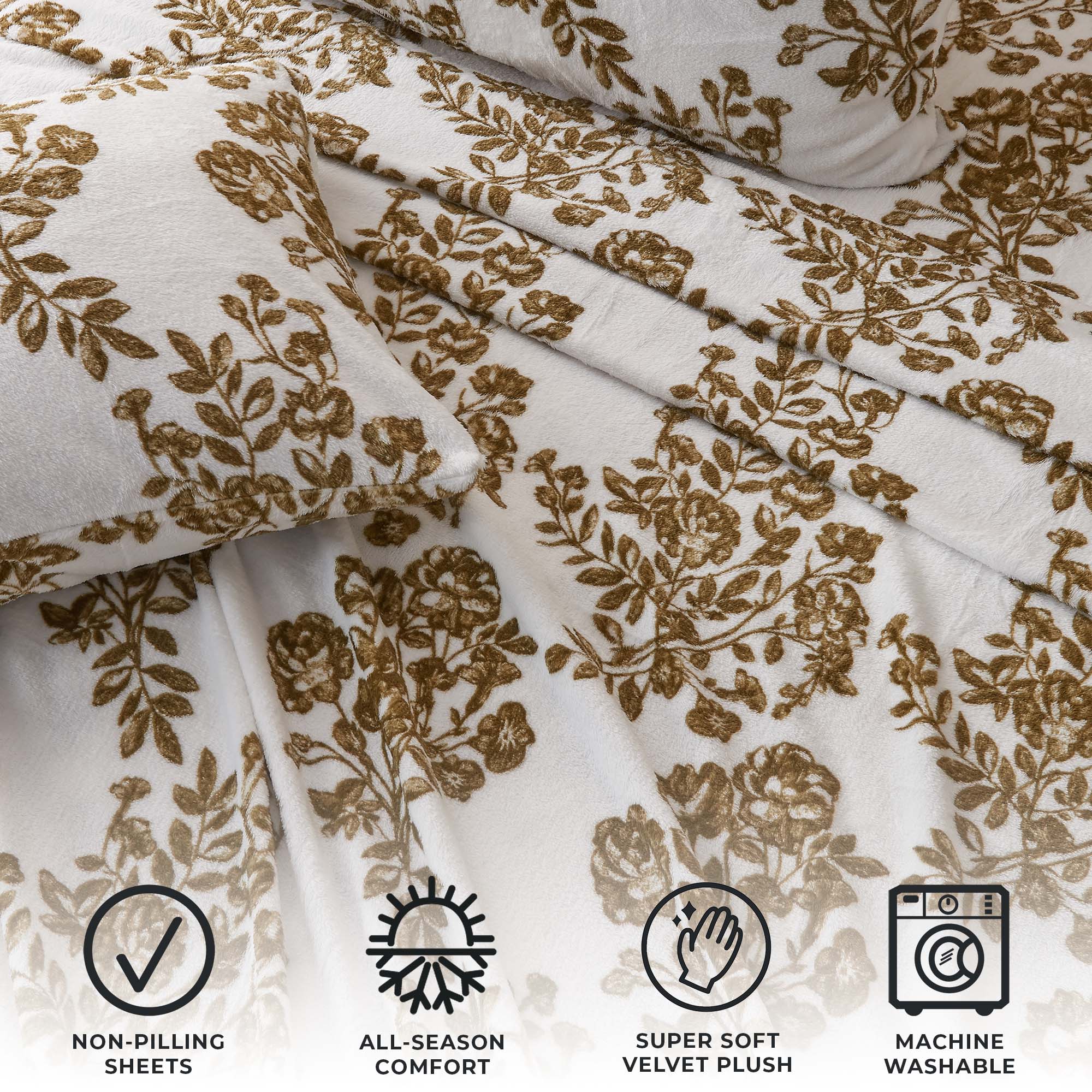 Printed Plush Sheet - Velvet Luxe Collection Great Bay Home
