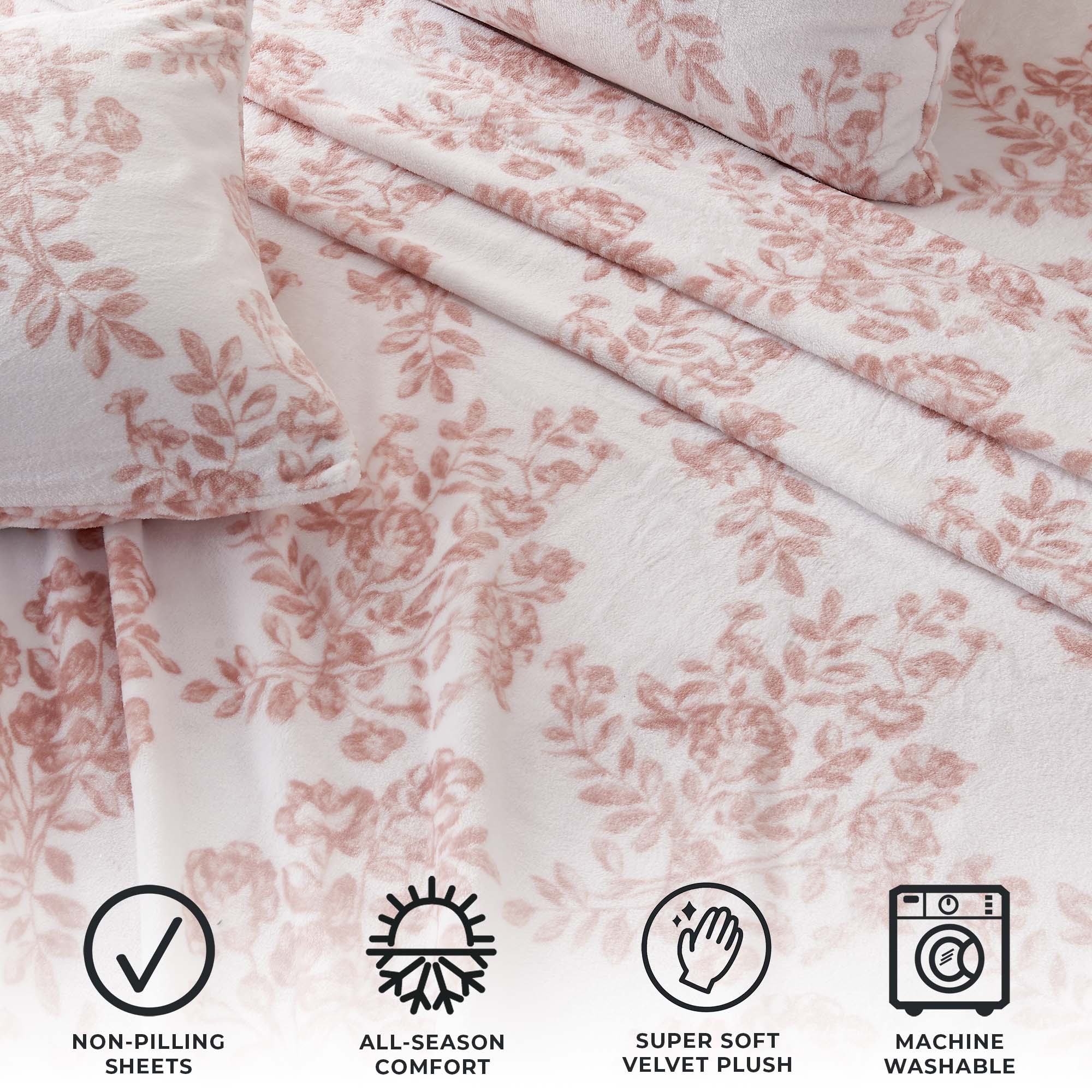 Printed Plush Sheet - Velvet Luxe Collection Great Bay Home