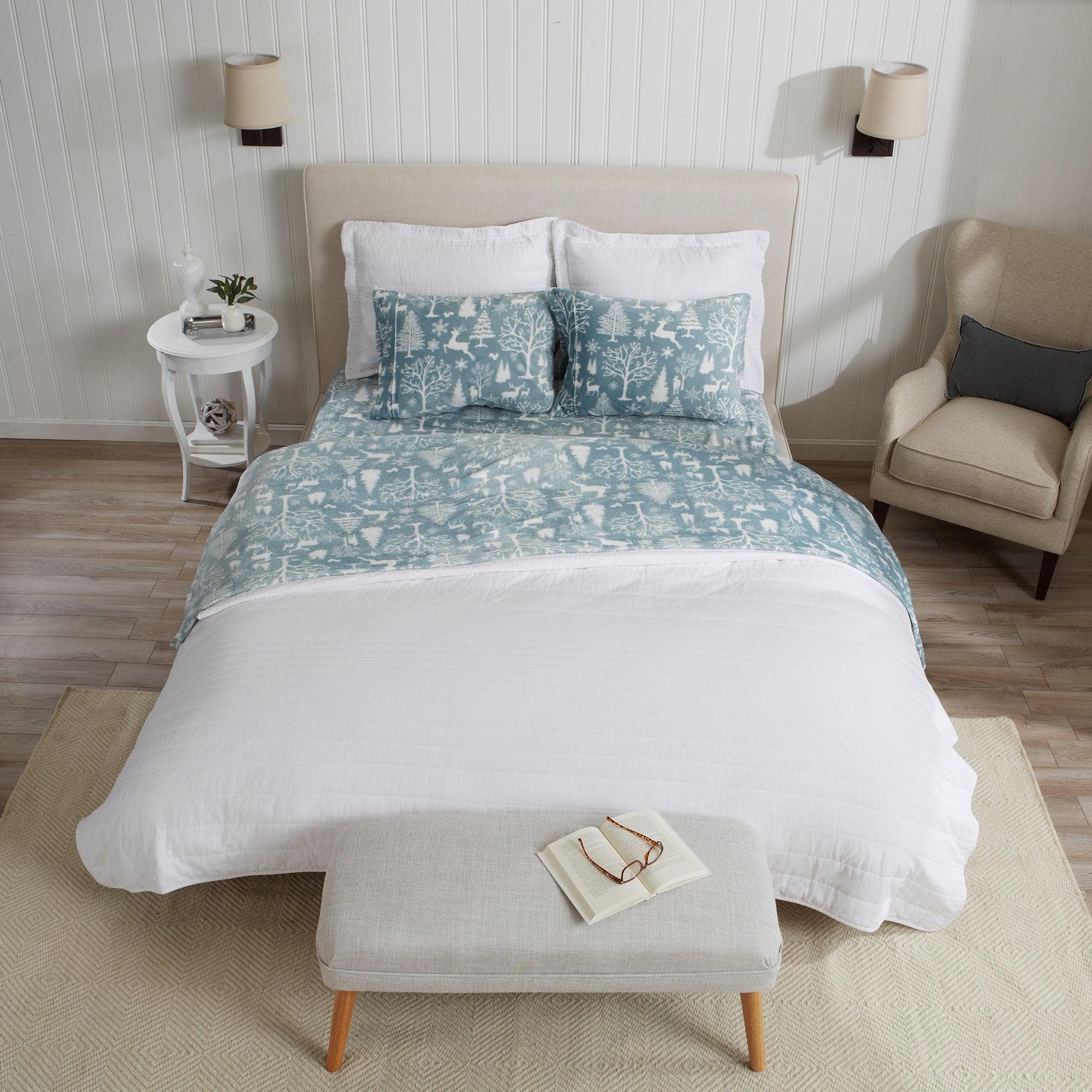 Printed Plush Sheet - Velvet Luxe Collection Great Bay Home