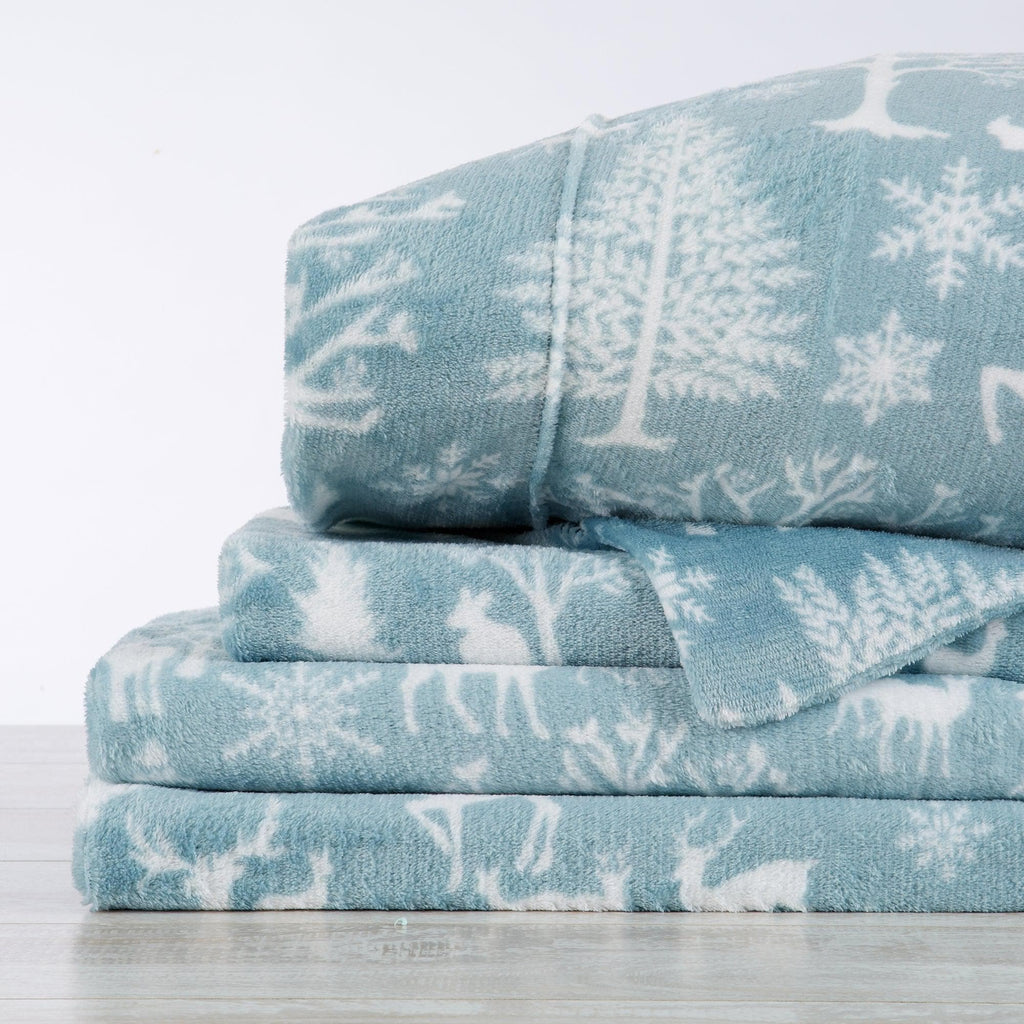 Printed Plush Sheet - Velvet Luxe Collection Great Bay Home