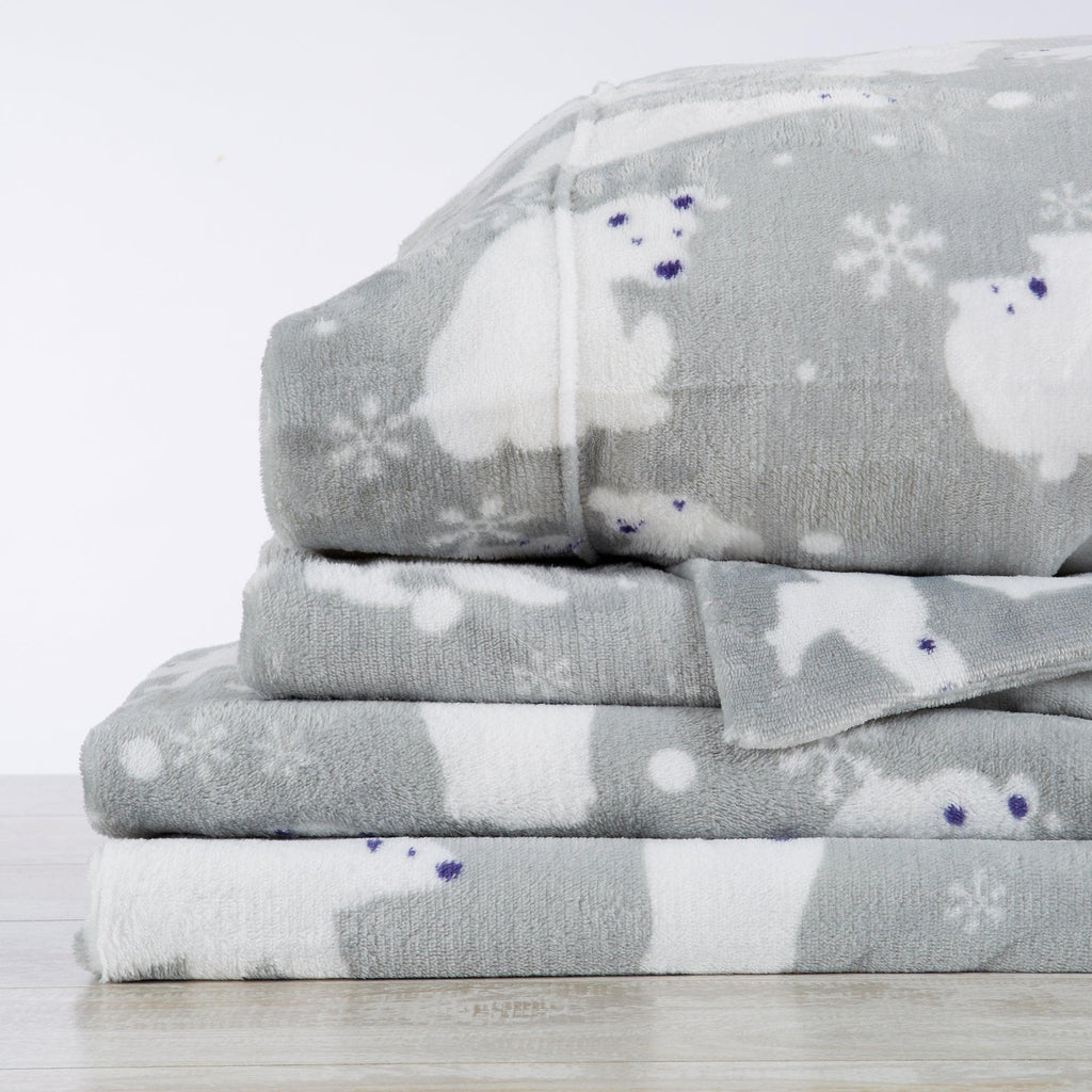 Printed Plush Sheet - Velvet Luxe Collection Great Bay Home