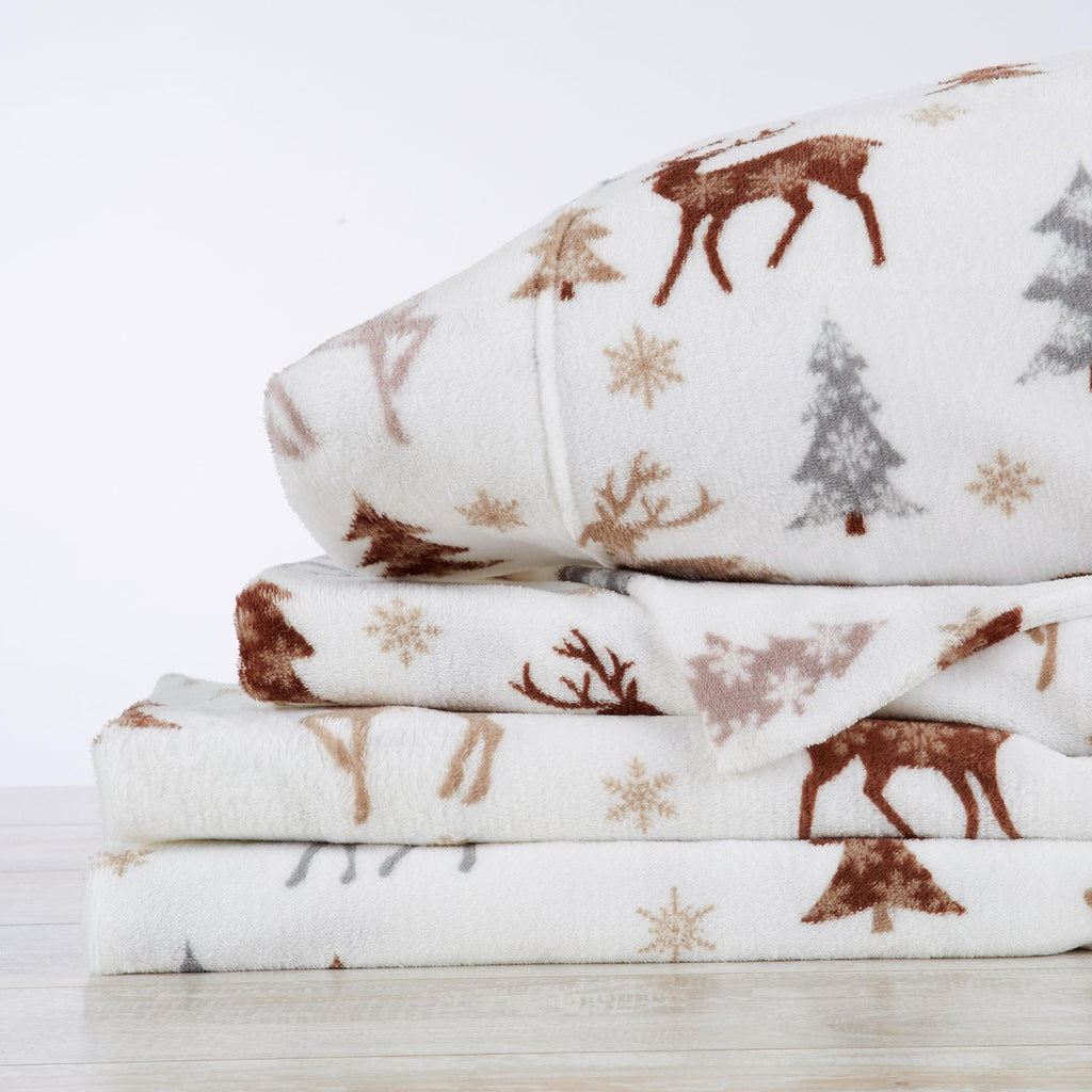 Printed Plush Sheet - Velvet Luxe Collection Great Bay Home