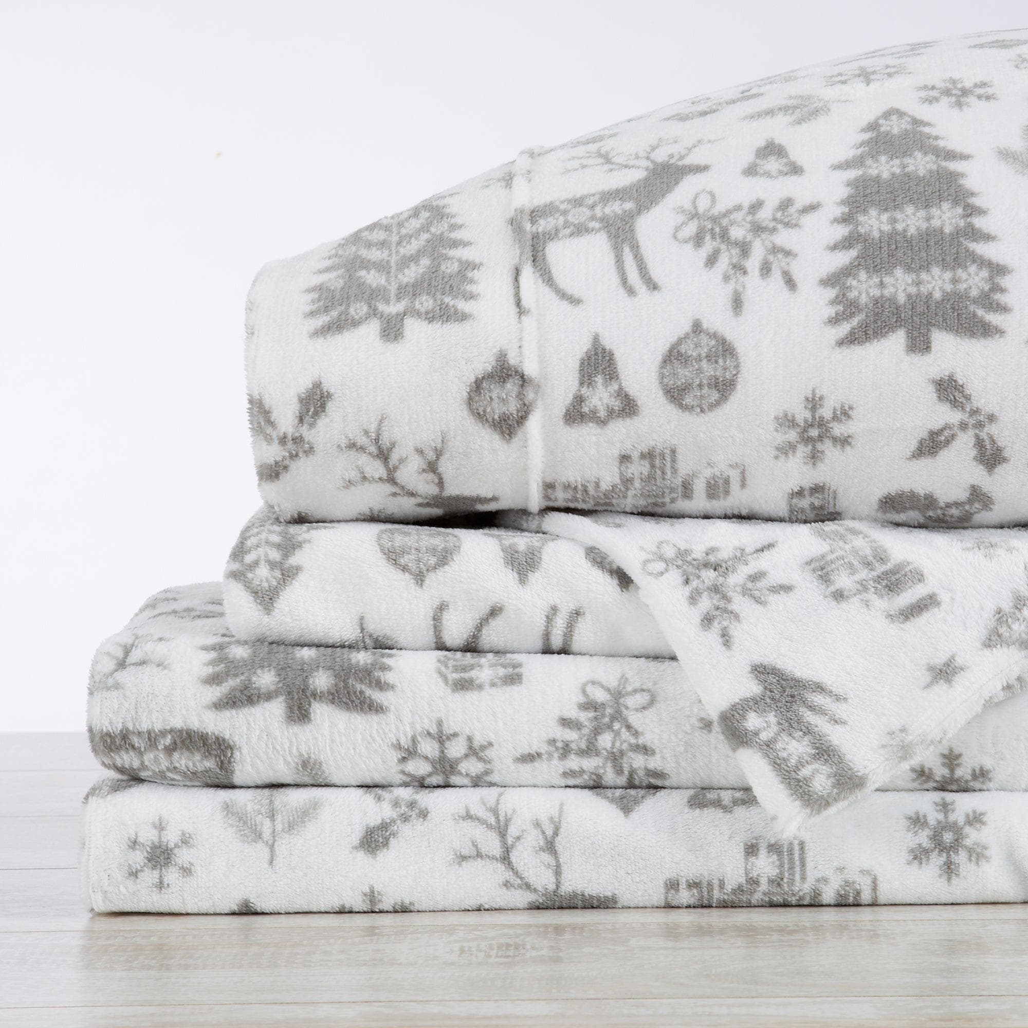 Printed Plush Sheet - Velvet Luxe Collection Great Bay Home