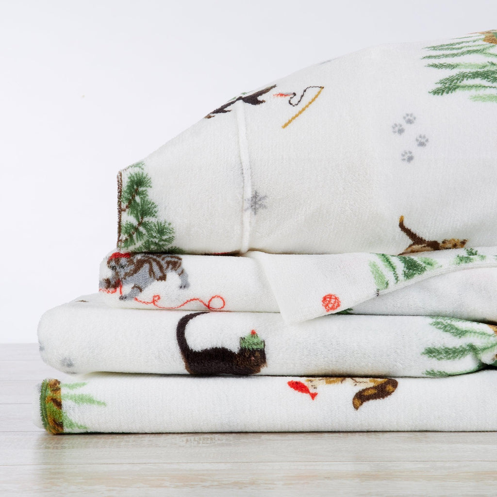 Printed Plush Sheet - Velvet Luxe Collection Great Bay Home