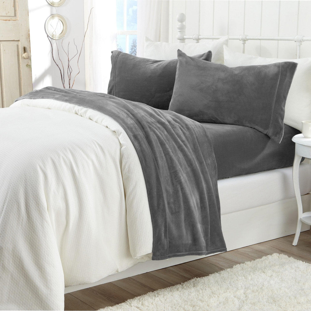 Solid Plush Sheet - Velvet Luxe Collection Great Bay Home