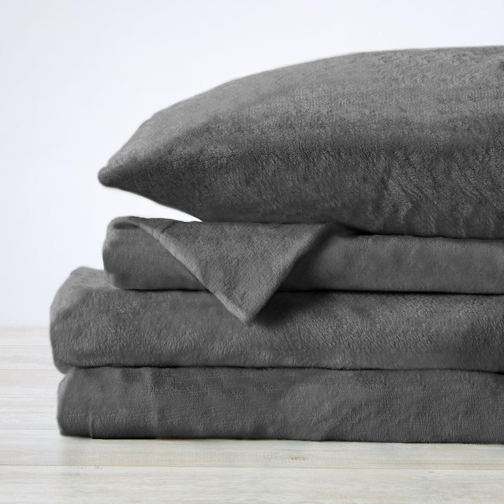 Solid Plush Sheet - Velvet Luxe Collection Great Bay Home