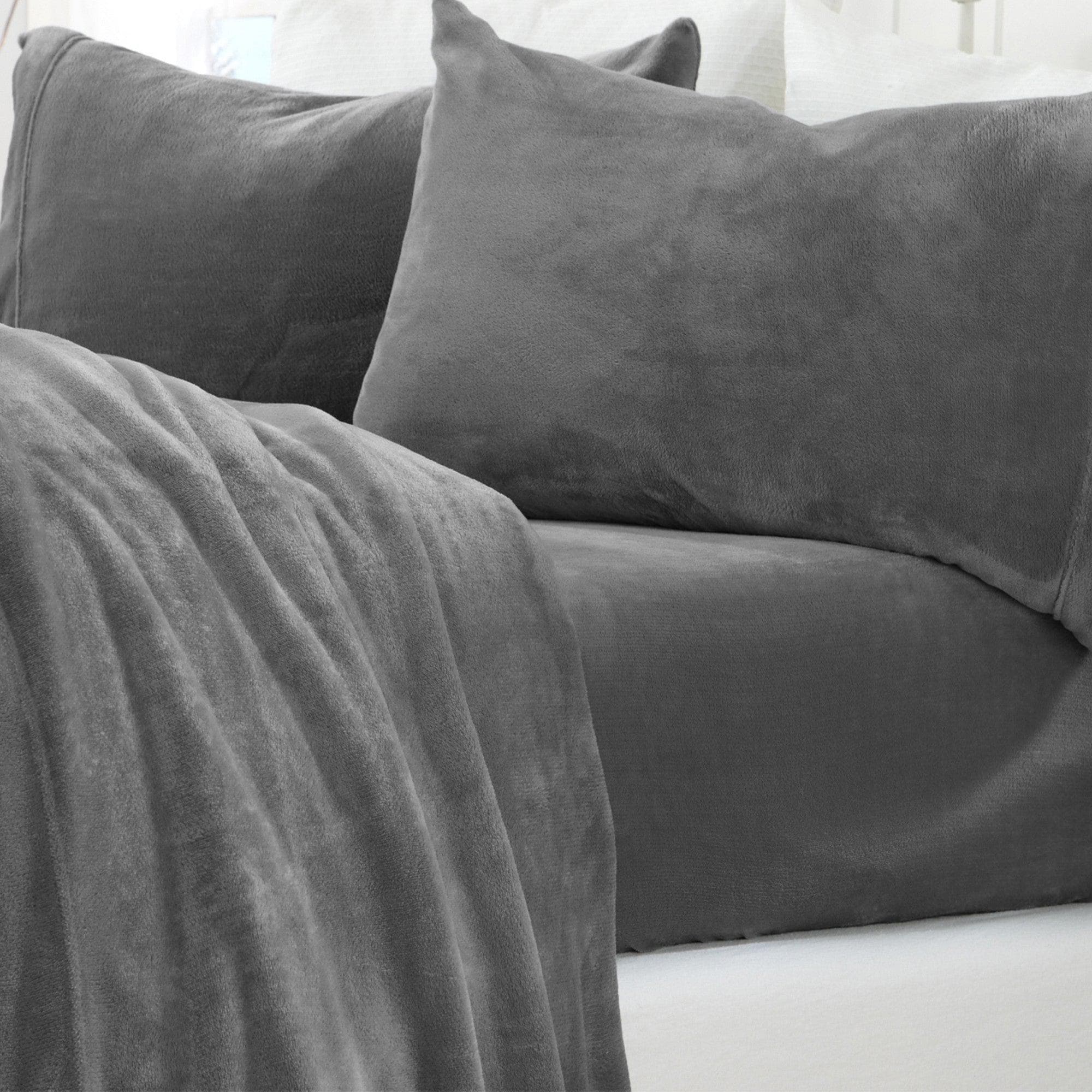 Solid Plush Sheet - Velvet Luxe Collection Great Bay Home