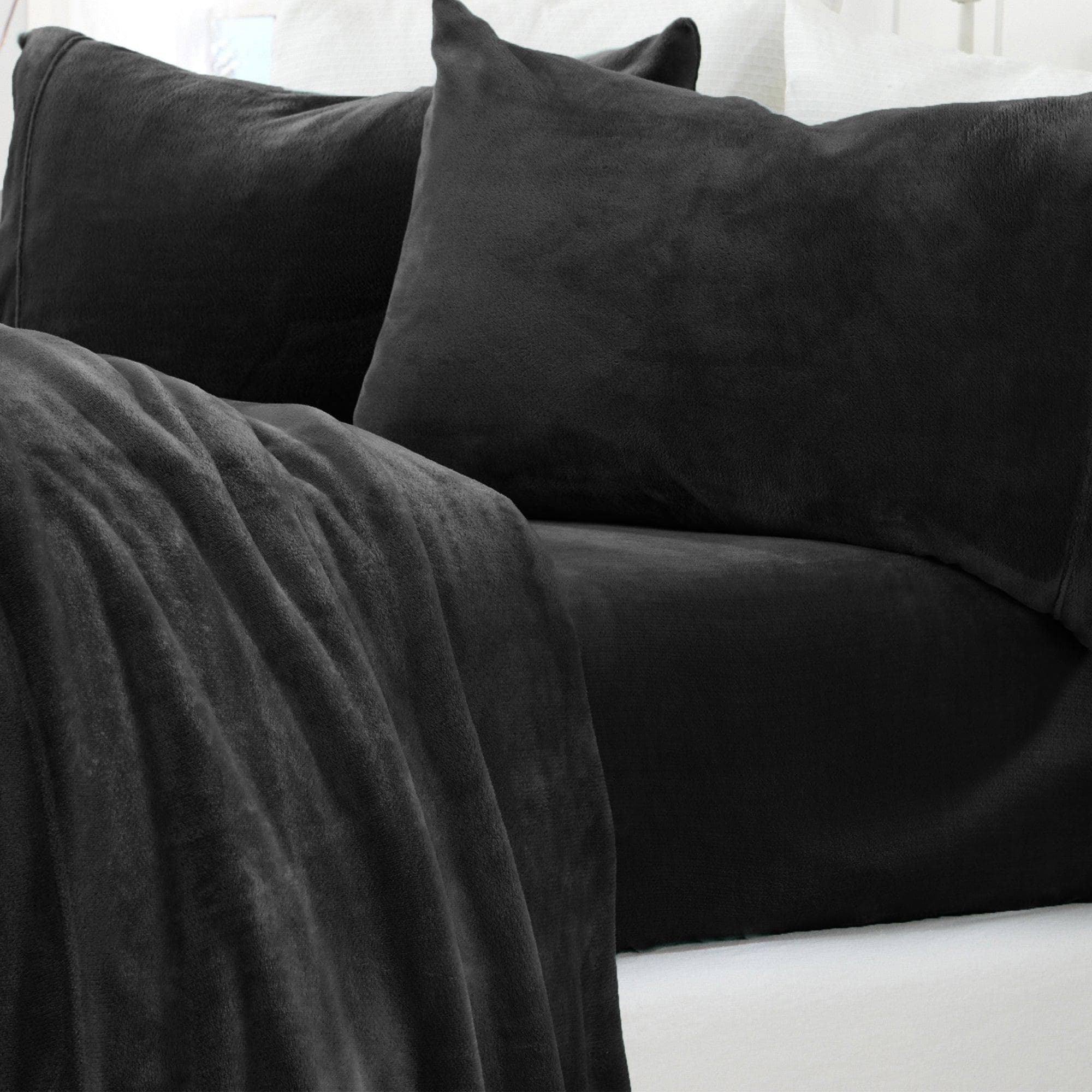 Solid Plush Sheet - Velvet Luxe Collection Great Bay Home