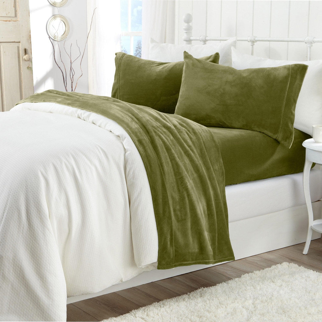Solid Plush Sheet - Velvet Luxe Collection Great Bay Home