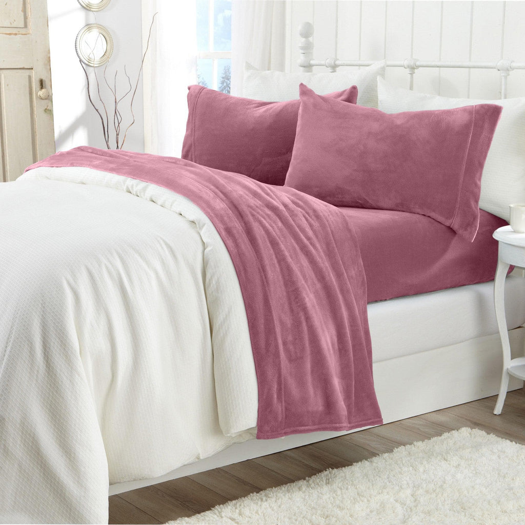 Solid Plush Sheet - Velvet Luxe Collection Great Bay Home