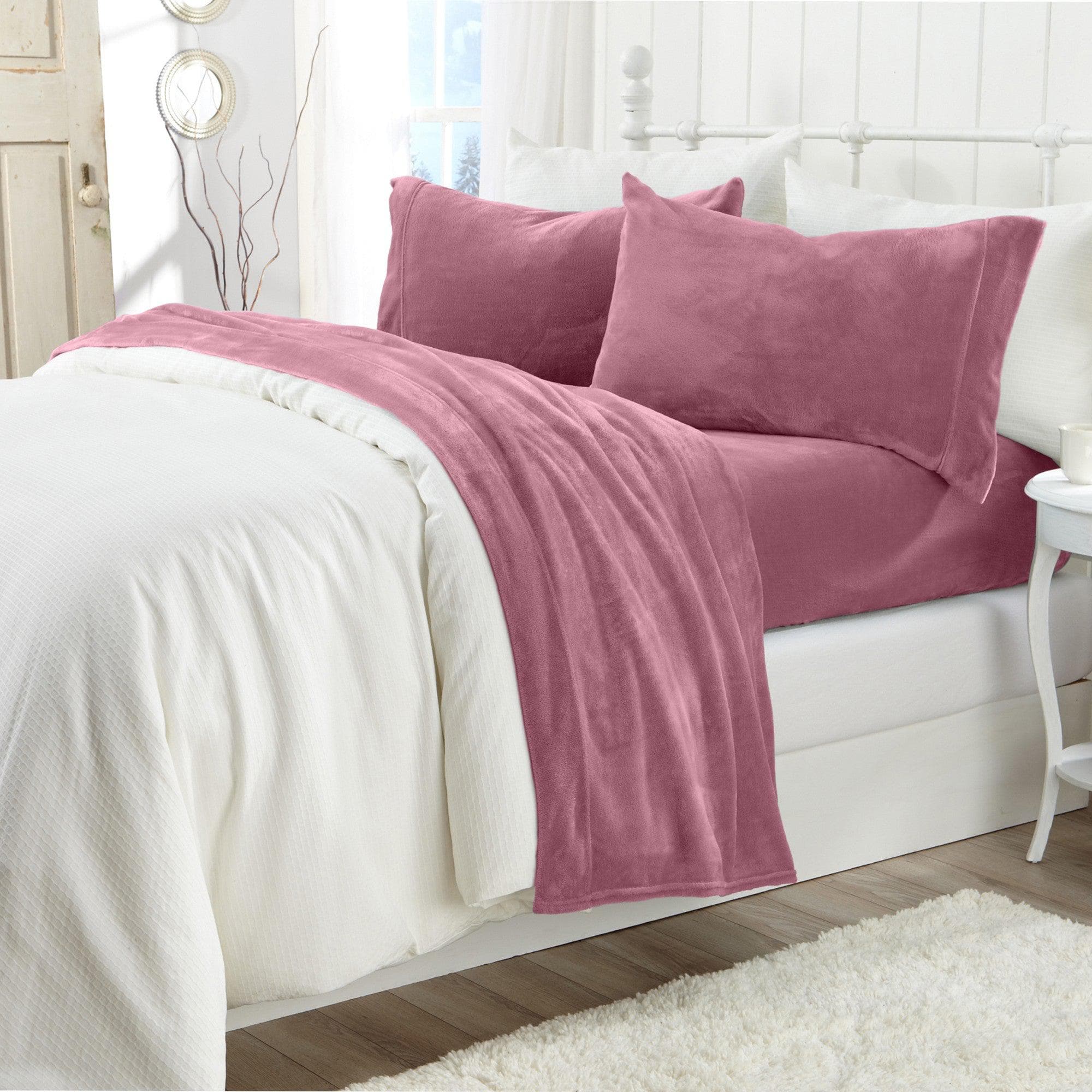 Solid Plush Sheet - Velvet Luxe Collection Great Bay Home
