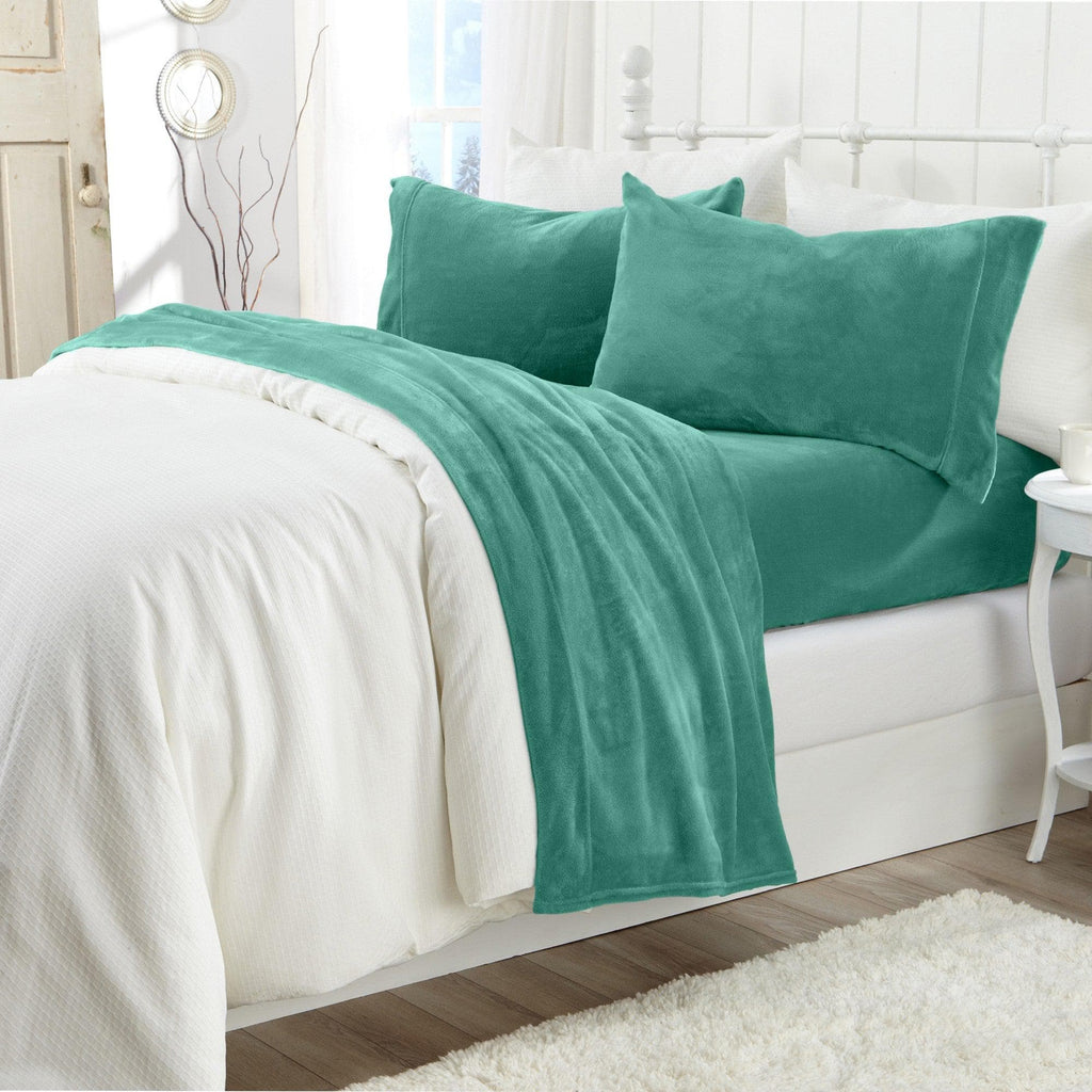 Solid Plush Sheet - Velvet Luxe Collection Great Bay Home