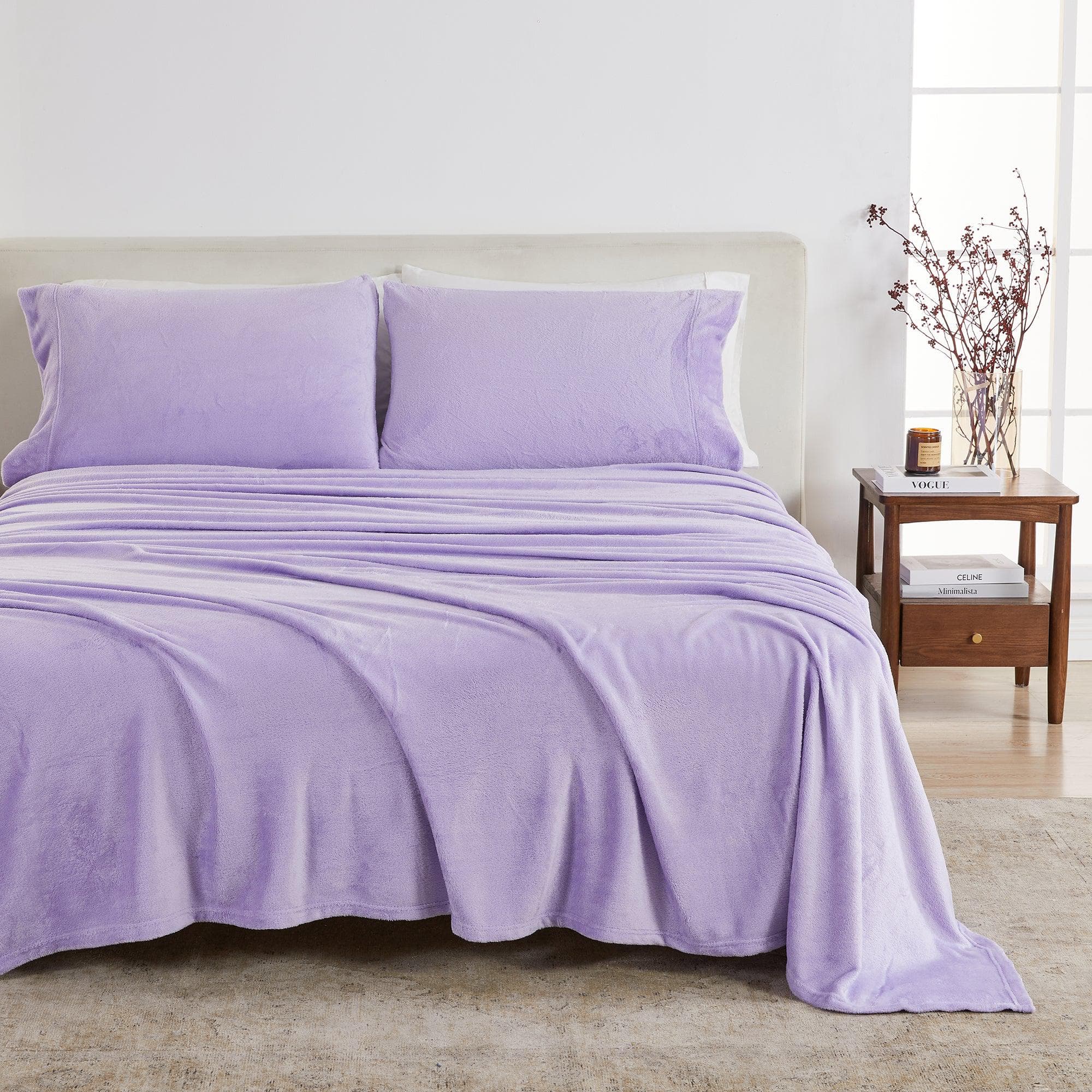 Solid Plush Sheet - Velvet Luxe Collection Great Bay Home