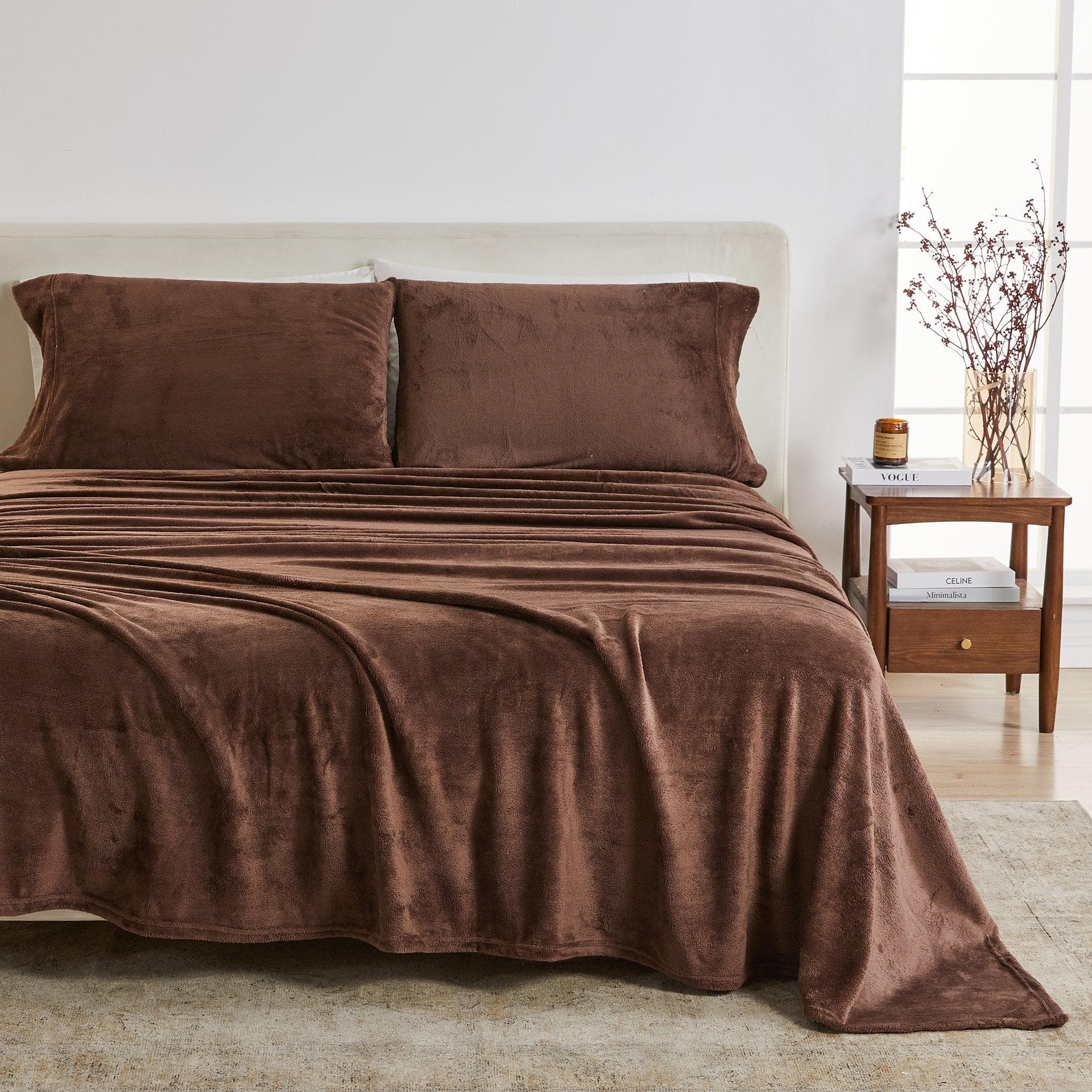 Solid Plush Sheet - Velvet Luxe Collection Great Bay Home