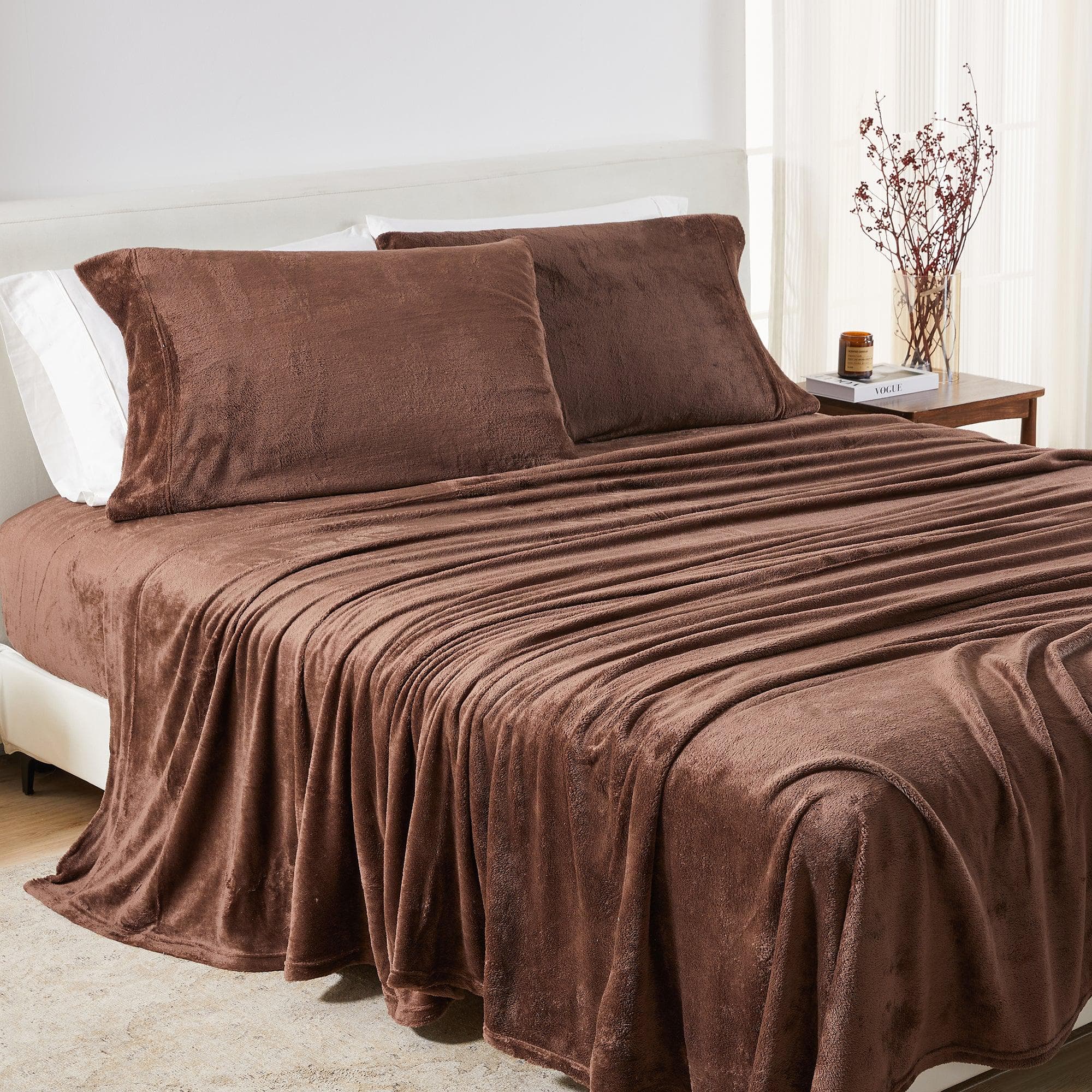 Solid Plush Sheet - Velvet Luxe Collection Great Bay Home