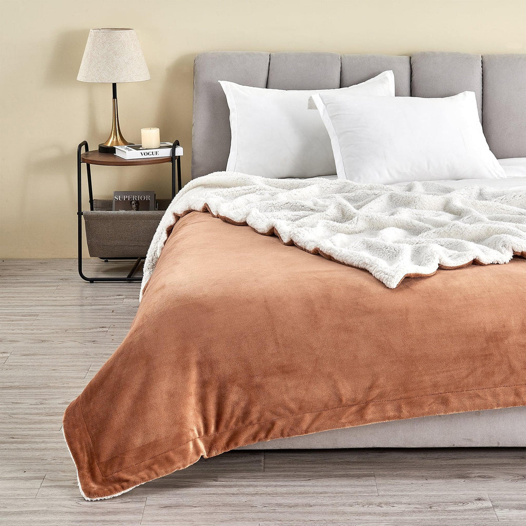 Velvet Plush Sherpa Luxury Bed Blanket - Kinsley Collection Great Bay Home