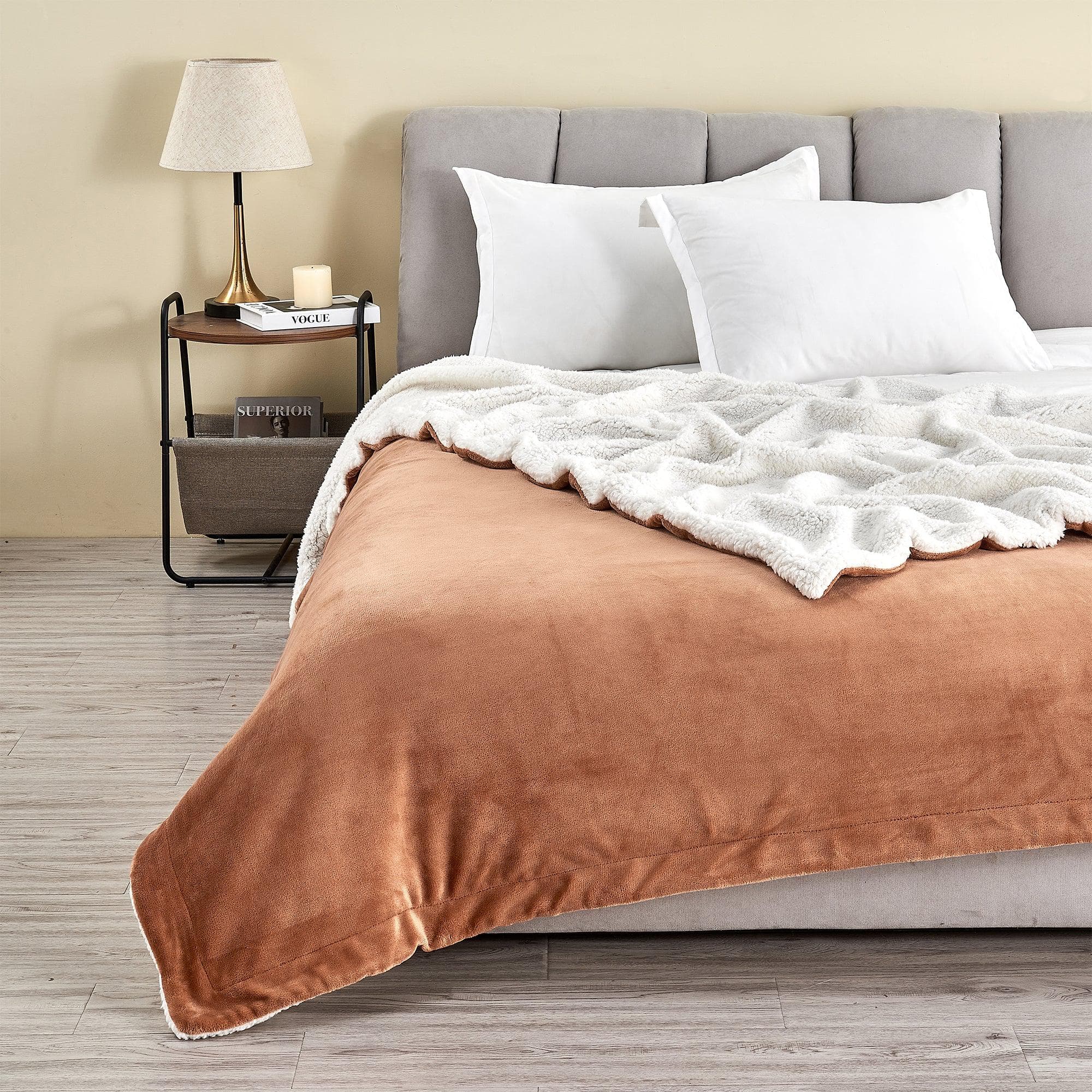 Velvet Plush Sherpa Luxury Bed Blanket - Kinsley Collection Great Bay Home