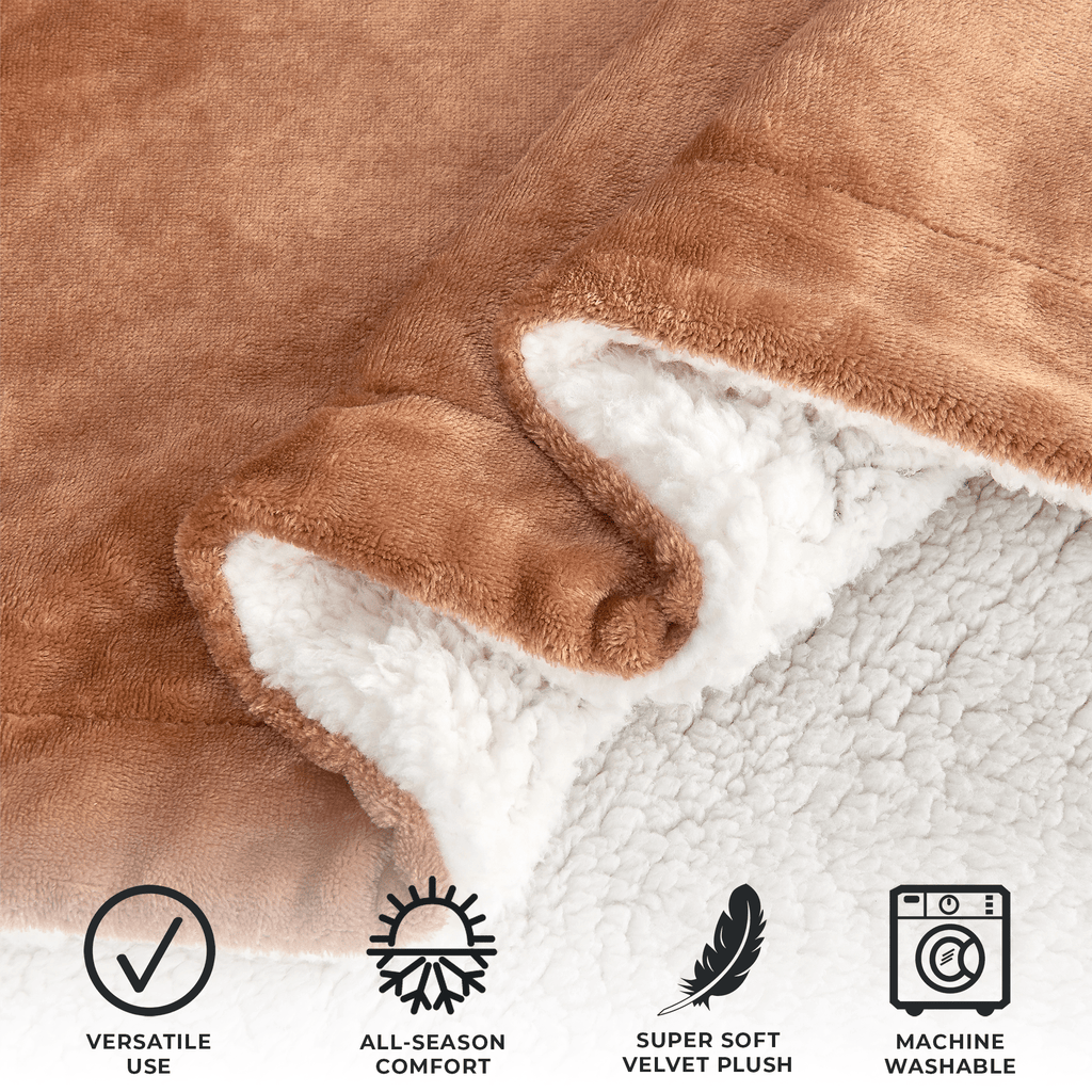 Velvet Plush Sherpa Luxury Bed Blanket - Kinsley Collection Great Bay Home