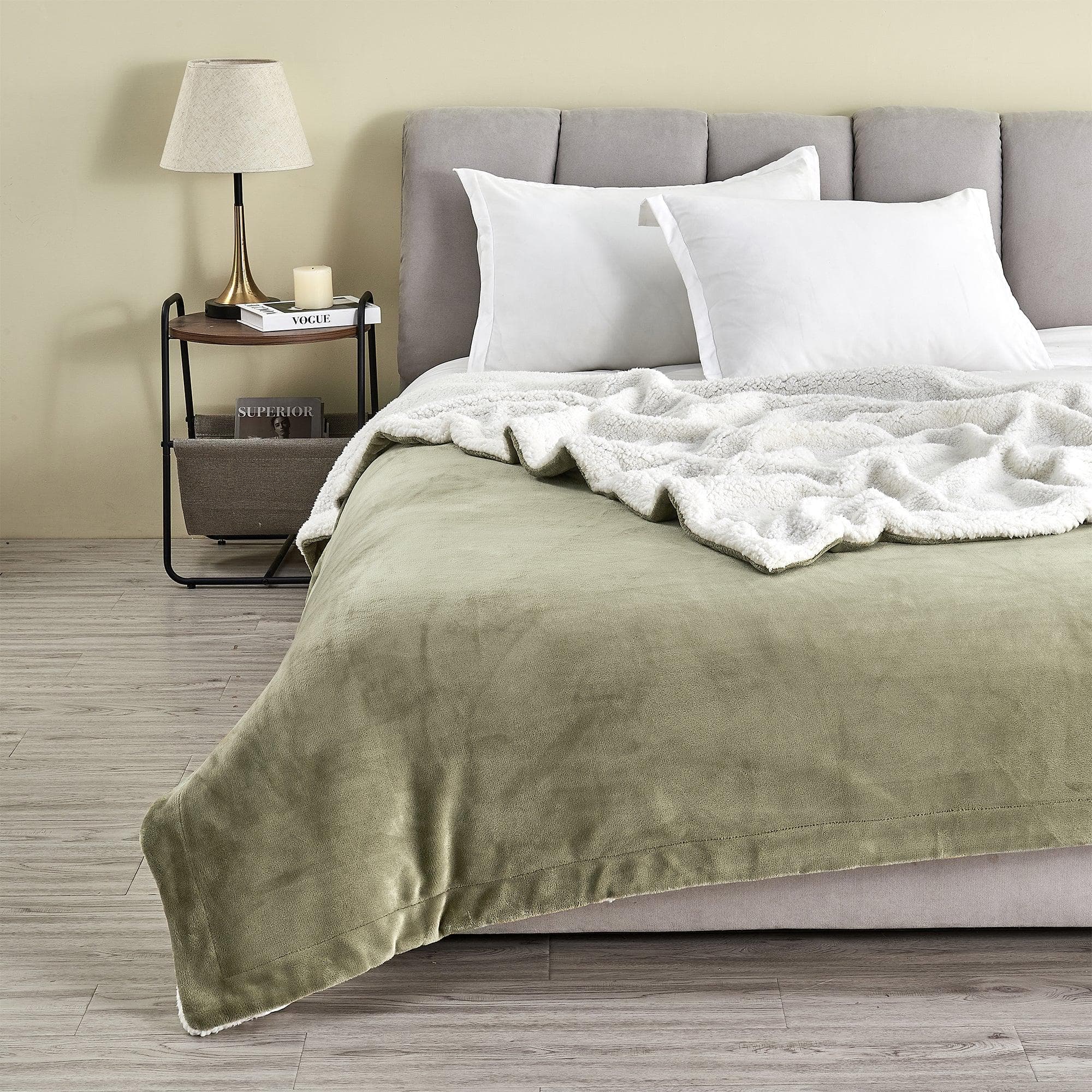 Velvet Plush Sherpa Luxury Bed Blanket - Kinsley Collection Great Bay Home