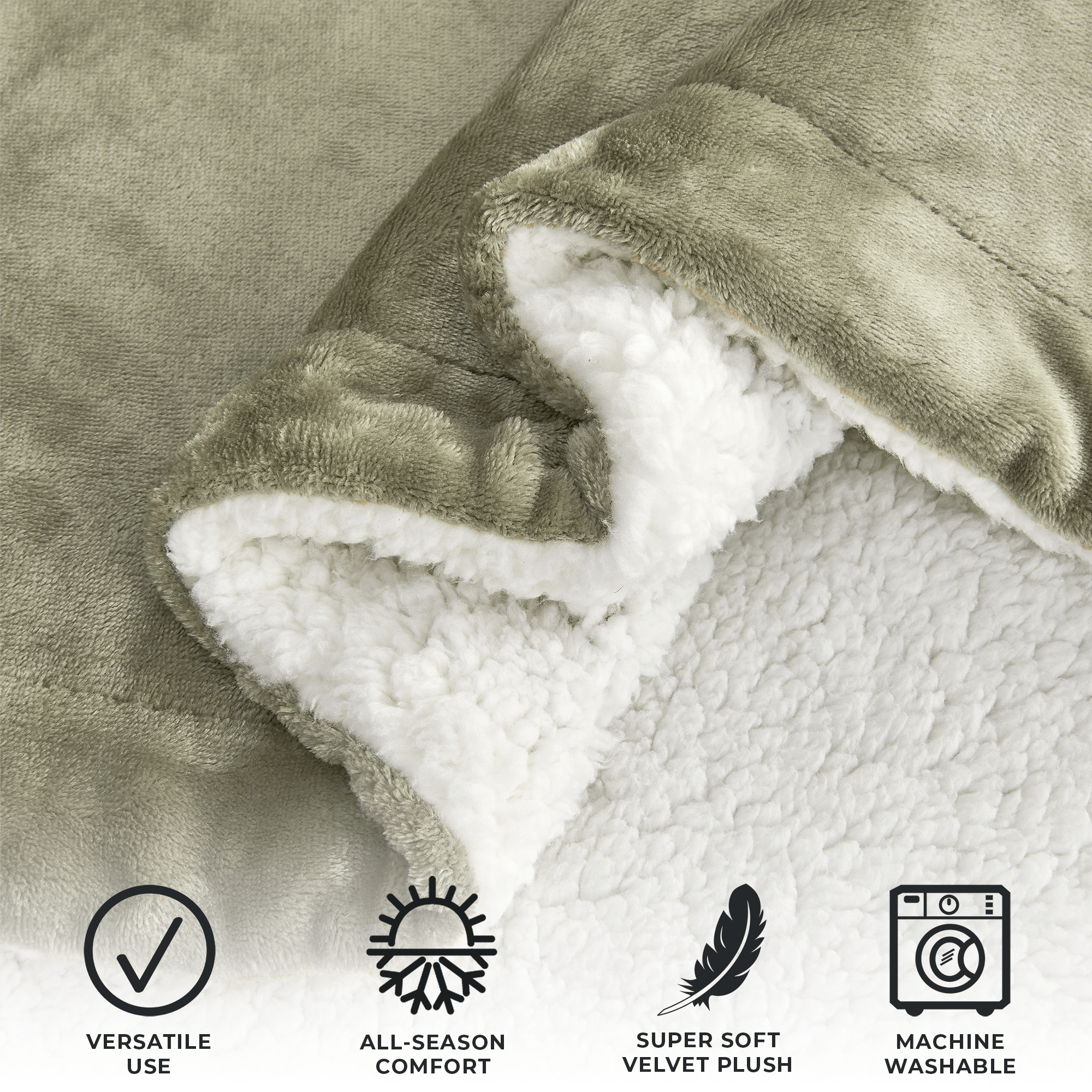 Velvet Plush Sherpa Luxury Bed Blanket - Kinsley Collection Great Bay Home