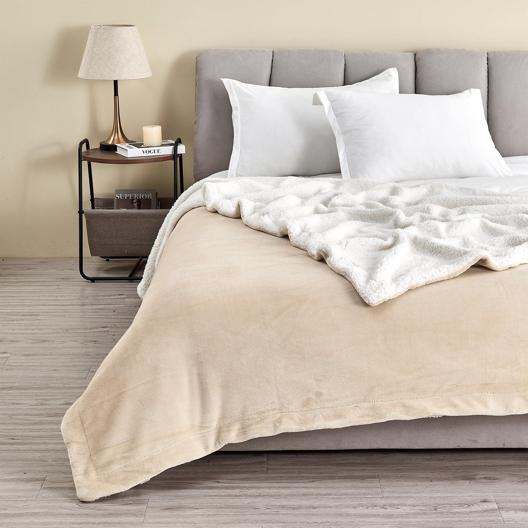 Velvet Plush Sherpa Luxury Bed Blanket - Kinsley Collection Great Bay Home