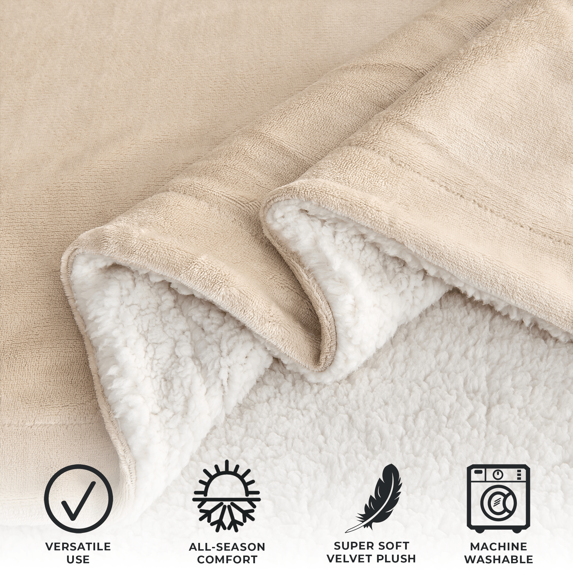 Velvet Plush Sherpa Luxury Bed Blanket - Kinsley Collection Great Bay Home