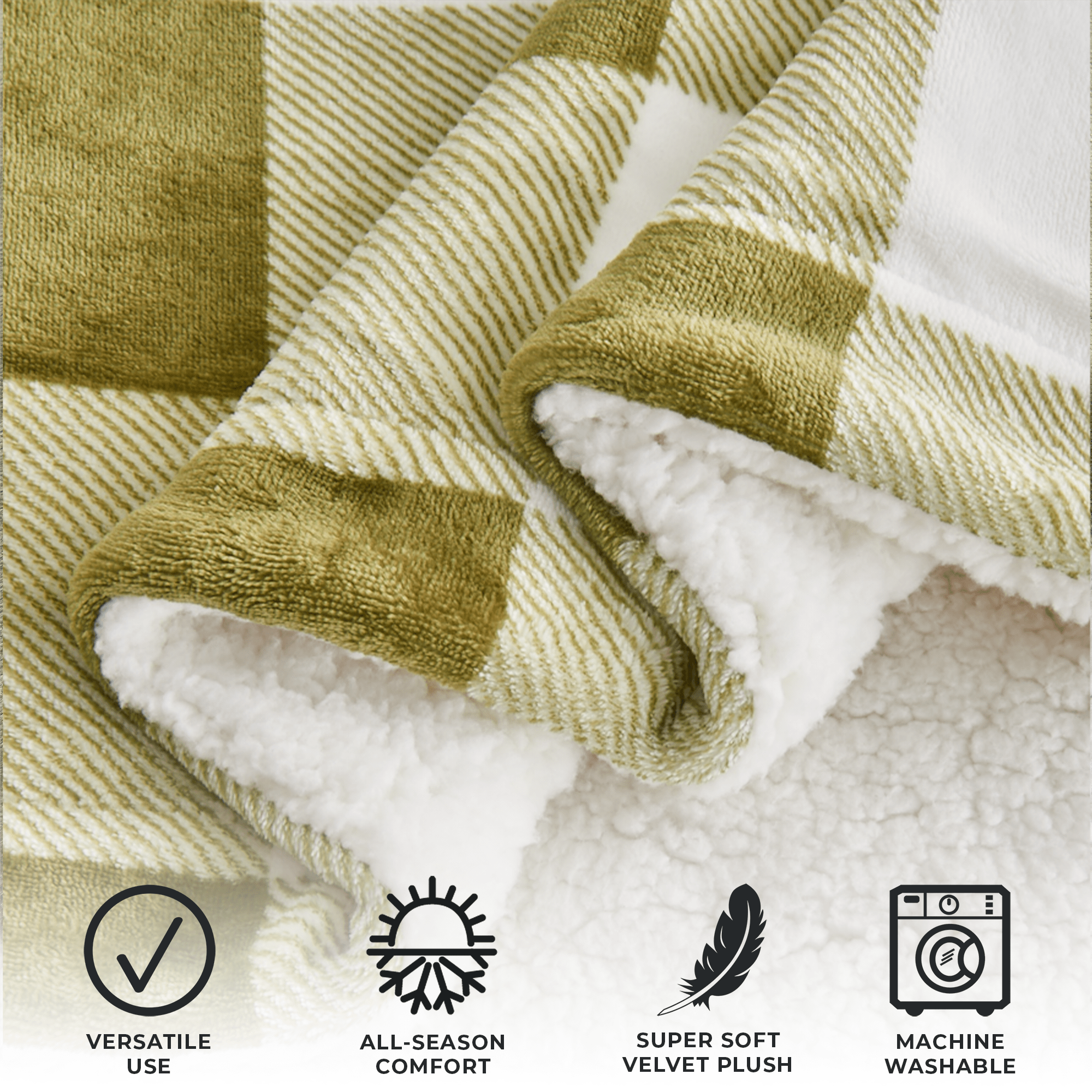 Velvet Plush Sherpa Luxury Bed Blanket - Kinsley Collection Great Bay Home