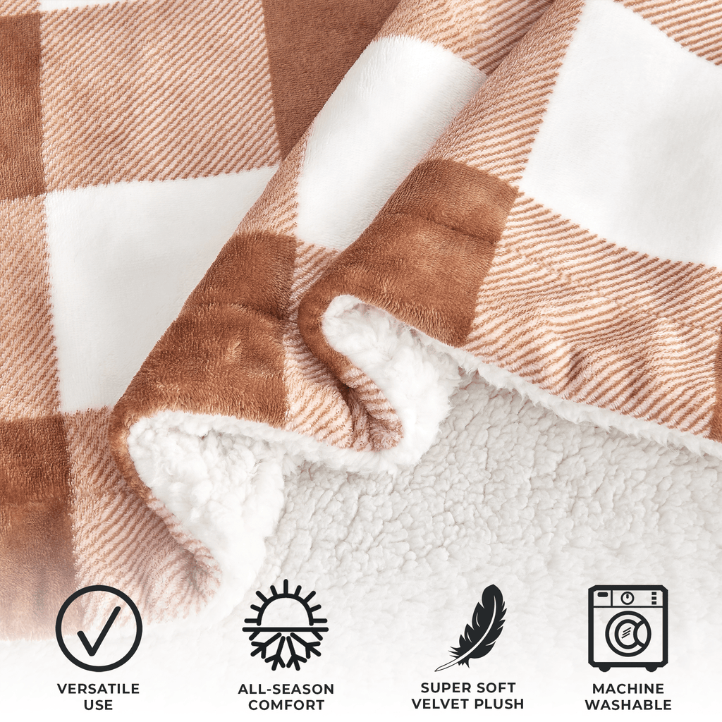 Velvet Plush Sherpa Luxury Bed Blanket - Kinsley Collection Great Bay Home