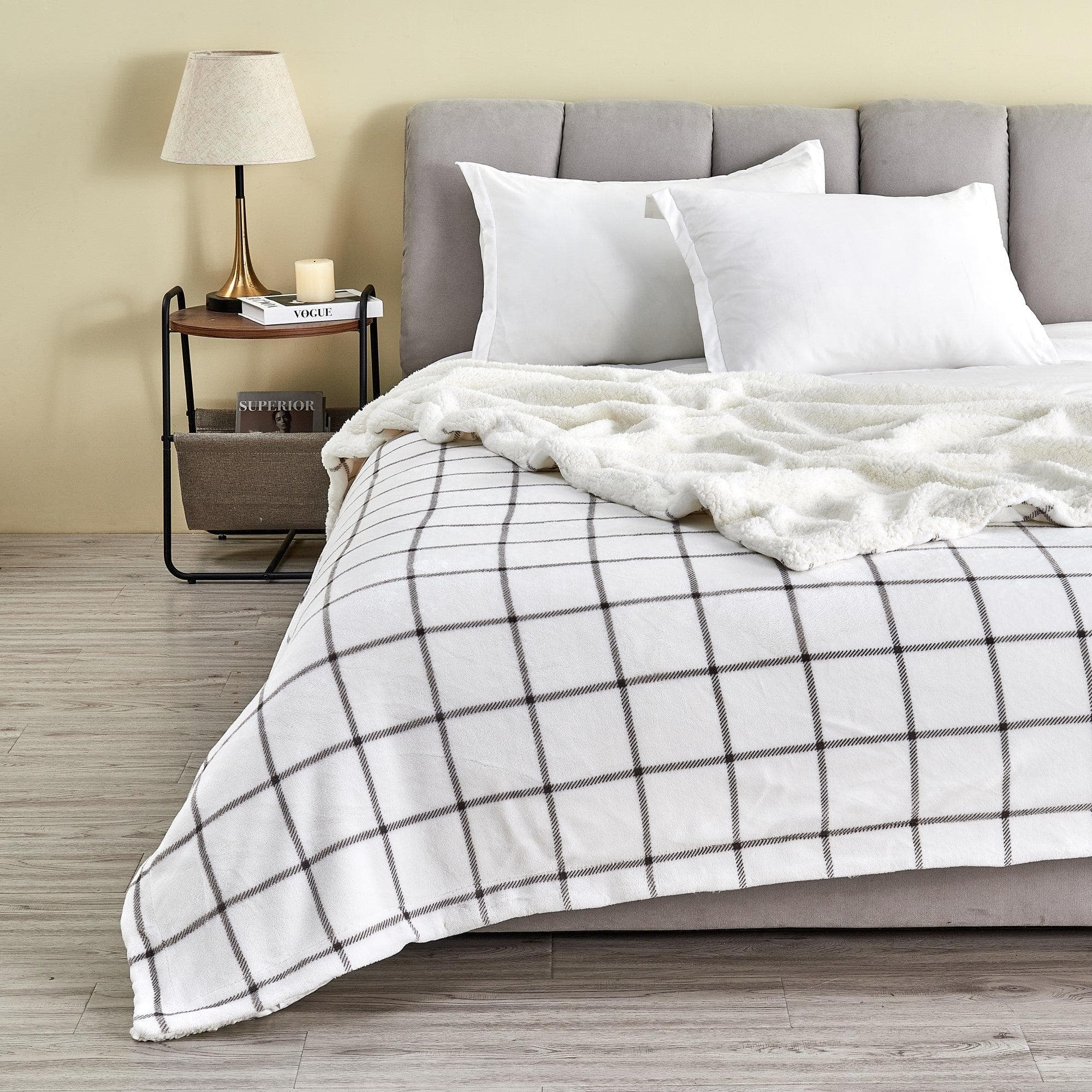 Velvet Plush Sherpa Luxury Bed Blanket - Kinsley Collection Great Bay Home