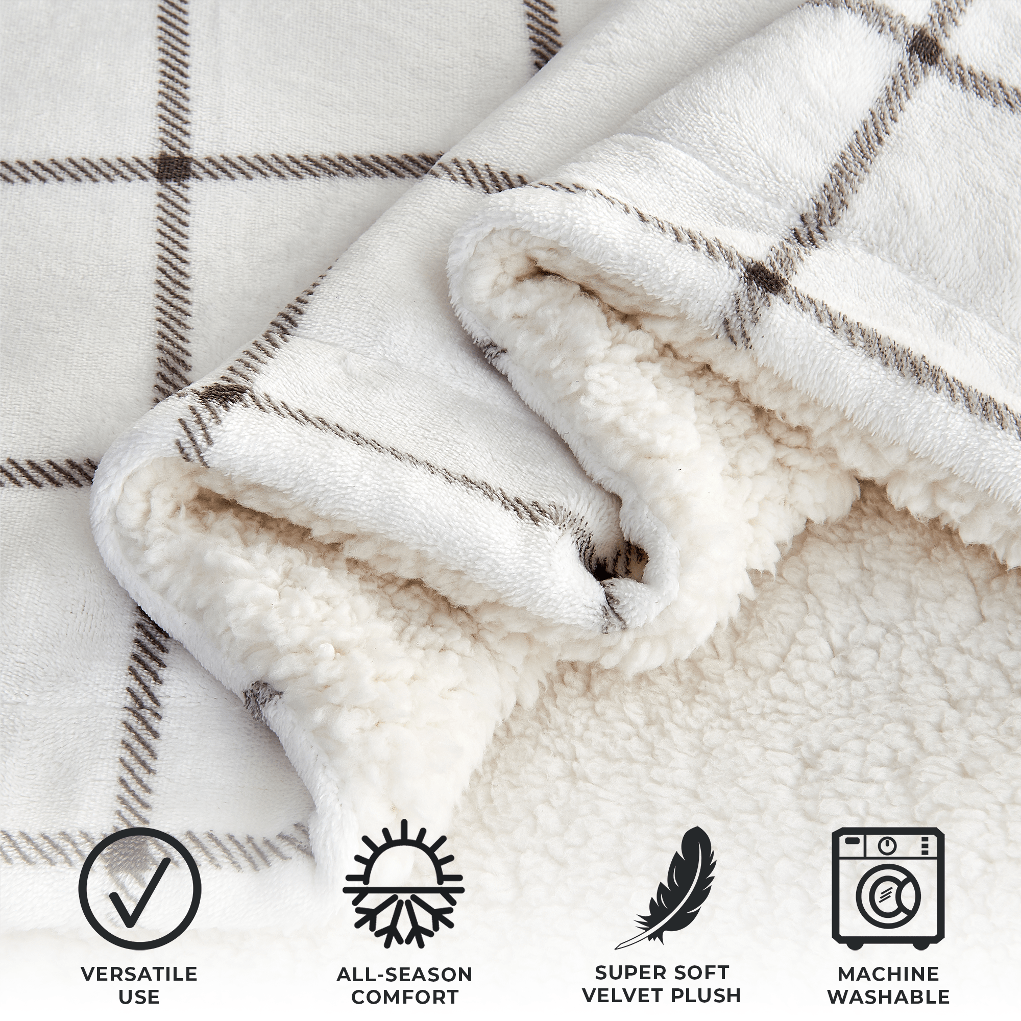 Velvet Plush Sherpa Luxury Bed Blanket - Kinsley Collection Great Bay Home