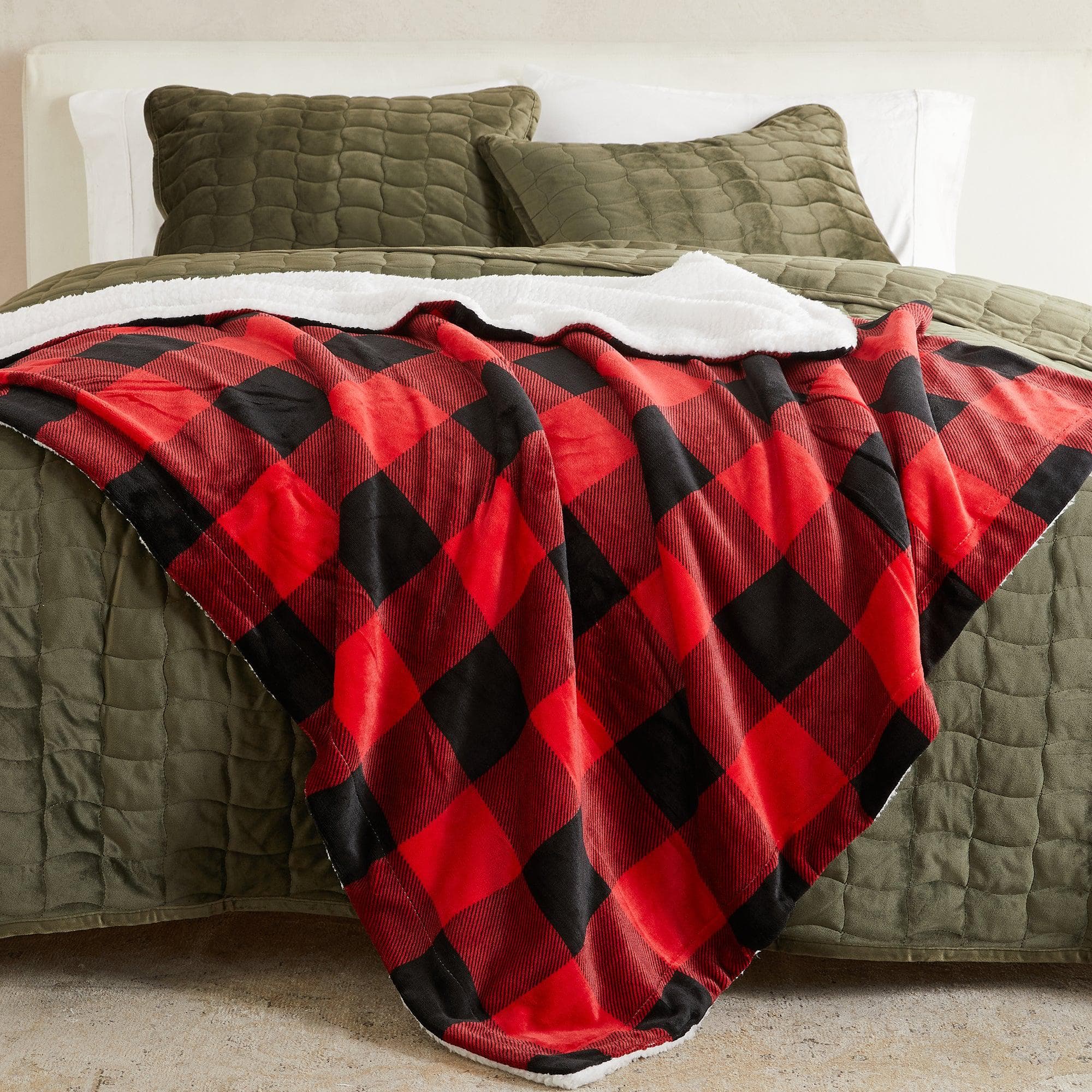 Velvet Plush Sherpa Luxury Bed Blanket - Kinsley Collection Great Bay Home