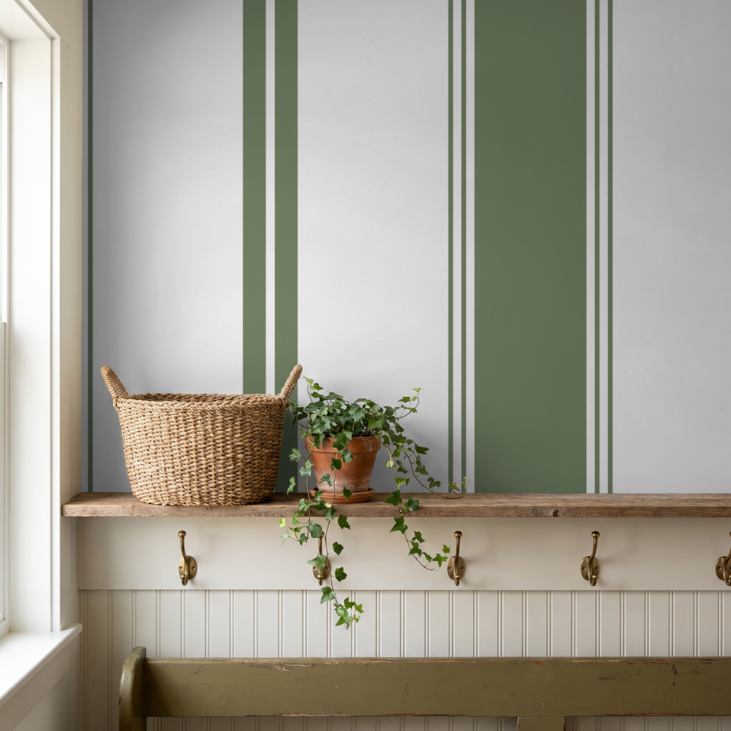 Fletcher Stripe (Green) Wallpaper WALL BLUSH