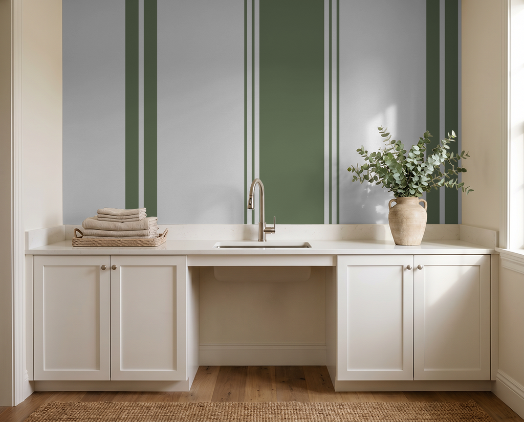Fletcher Stripe (Green) Wallpaper WALL BLUSH