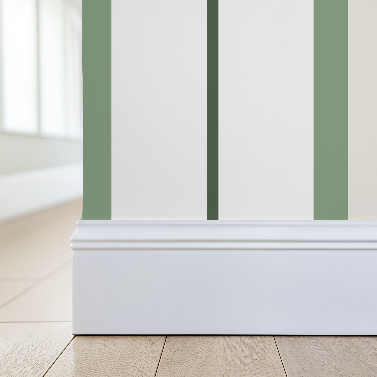 Montclair Stripes (Green) Wallpaper WALL BLUSH