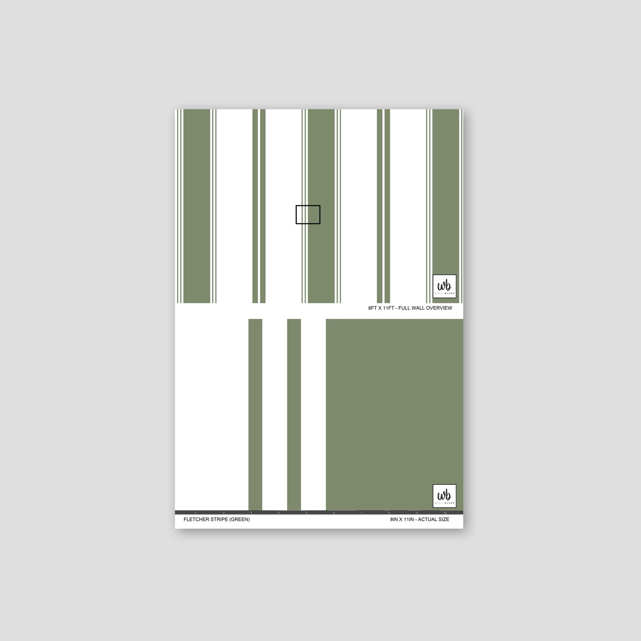Fletcher Stripe (Green) Wallpaper WALL BLUSH