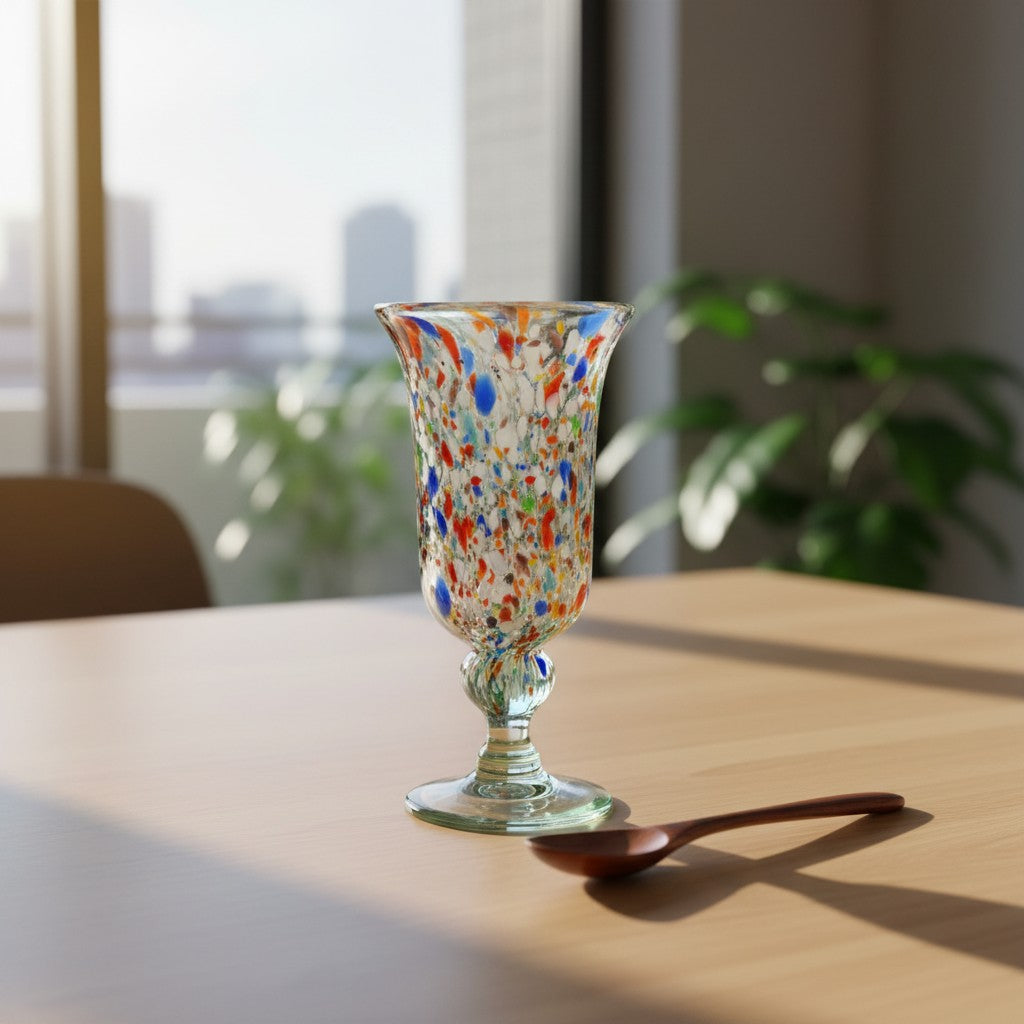 Hand-Blown Mexican Sundae Glass | Confetti Rock Design The Talavera Hub