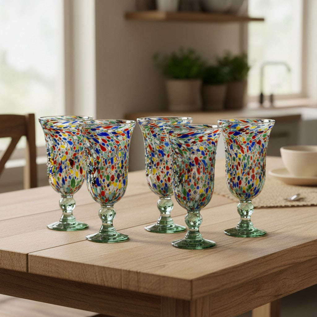 Hand-Blown Mexican Sundae Glass | Confetti Rock Design The Talavera Hub