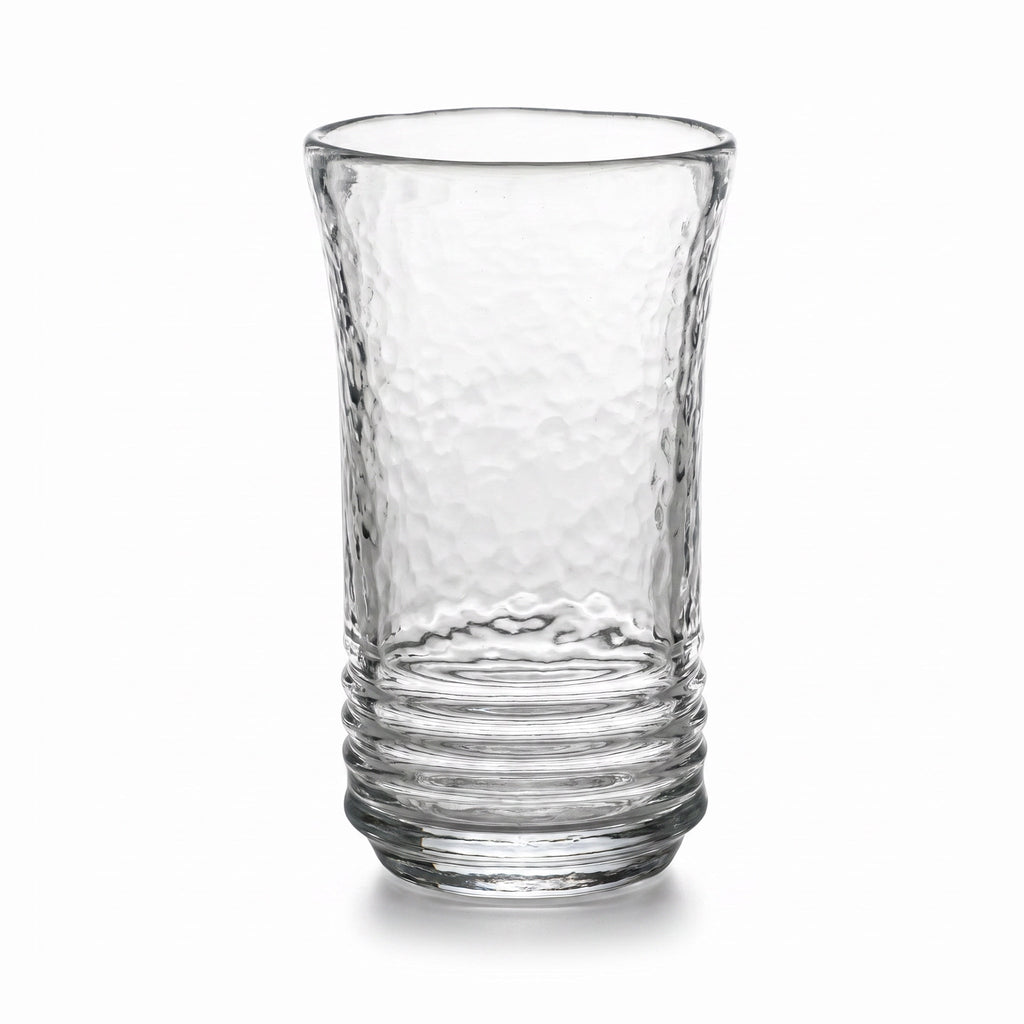 Hand-Blown Ribbed Drinking Glass Rust & Cinder