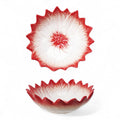 Hand-Painted Poinsettia Ceramic Bowl Rust & Cinder