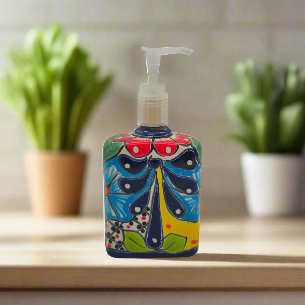 Hand-Painted Talavera Soap Pump | Colorful Ceramic Dispenser The Talavera Hub