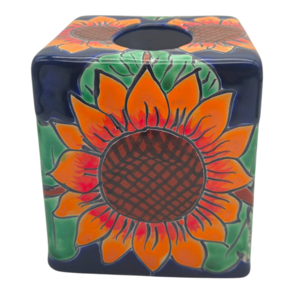 Talavera Sunflower Tissue Box | Hand-Painted Ceramic Decor The Talavera Hub